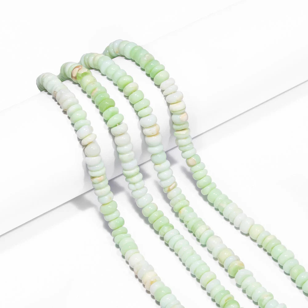 Green Color Opal Smooth Rondelle Beads, Fancy Color Opal Beads, Opal Smooth Beads, Opal Rondelle Beads, Jewelry Making Beads, SKU2471