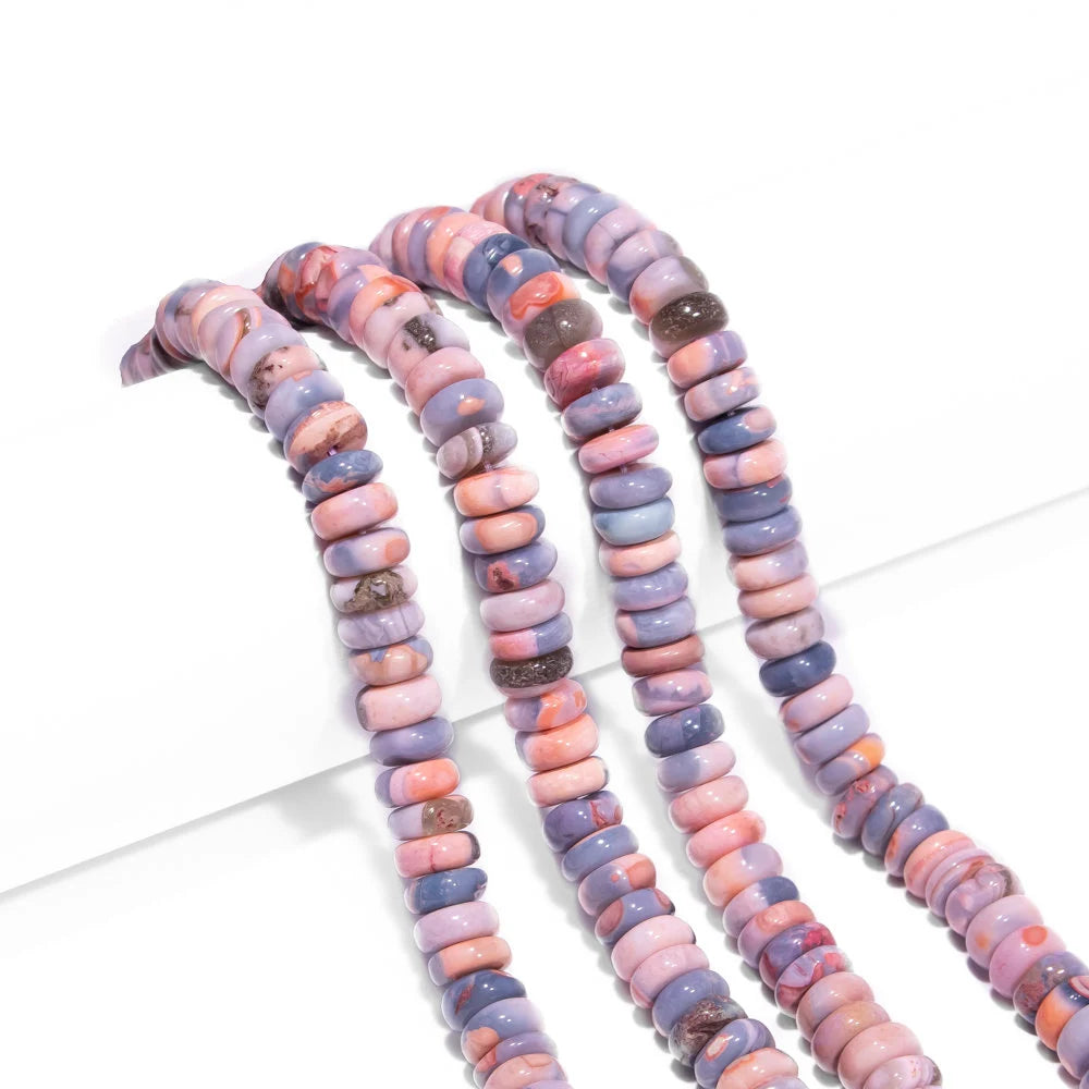 Multi Color Opal Smooth Rondelle Beads, Fancy Color Opal Beads, Opal Smooth Beads, Opal Rondelle Beads, Opal Jewelry Making Beads, SKU2475