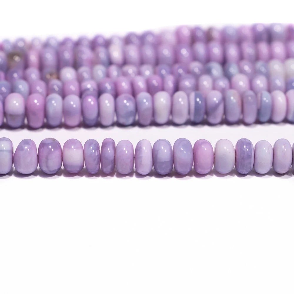 Purple Opal Smooth Rondelle Beads, Fancy Color Opal Beads, Opal Smooth Beads, Opal Rondelle Beads, Opal Jewelry Making Beads, SKU2473