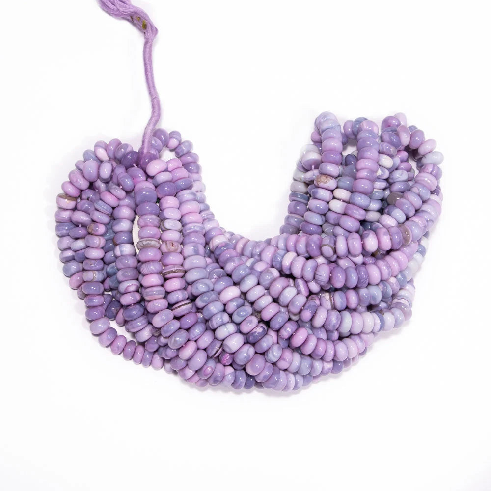 Purple Opal Smooth Rondelle Beads, Fancy Color Opal Beads, Opal Smooth Beads, Opal Rondelle Beads, Opal Jewelry Making Beads, SKU2473