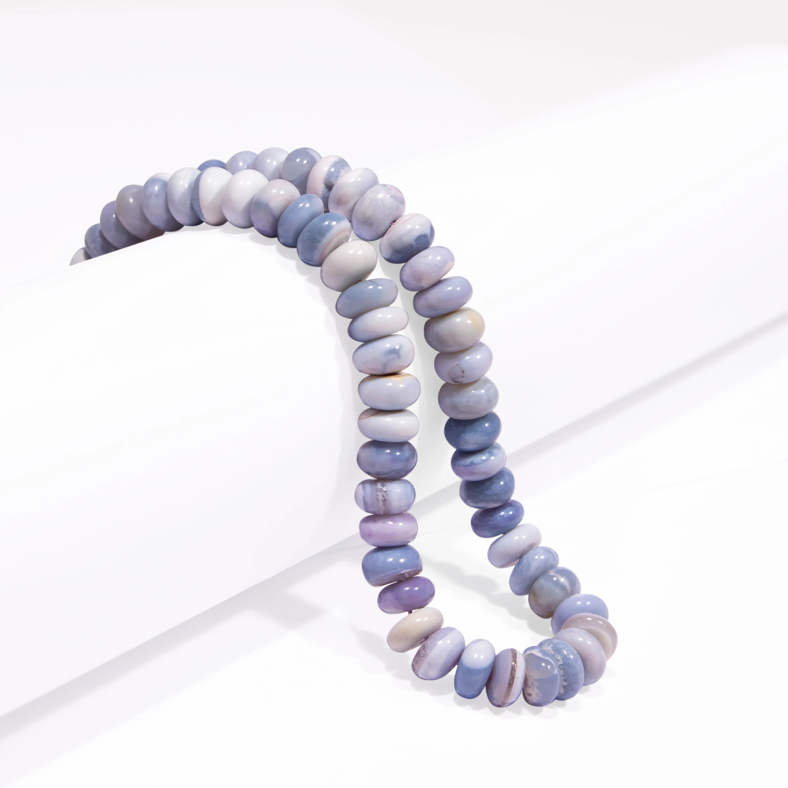 Blue Color Shaded Opal Smooth Rondelle Beads, Opal Smooth Beads, Opal Rondelle Gemstone Beads, Jewelry Making Gemstone Beads