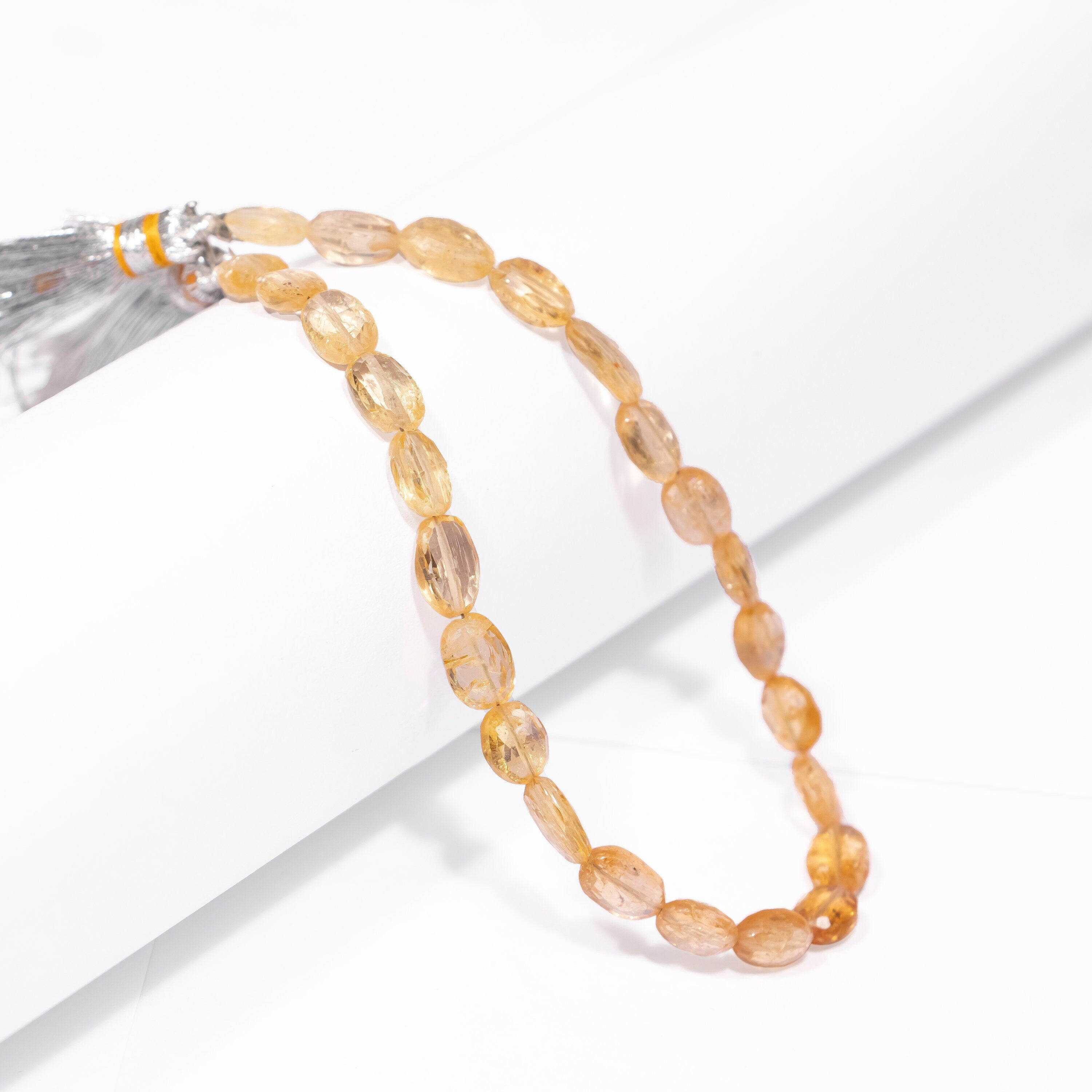 Natural Imperial Topaz Faceted Oval Beads Briolettes, Topaz Gemstone Beads AA Quality, SKU2351
