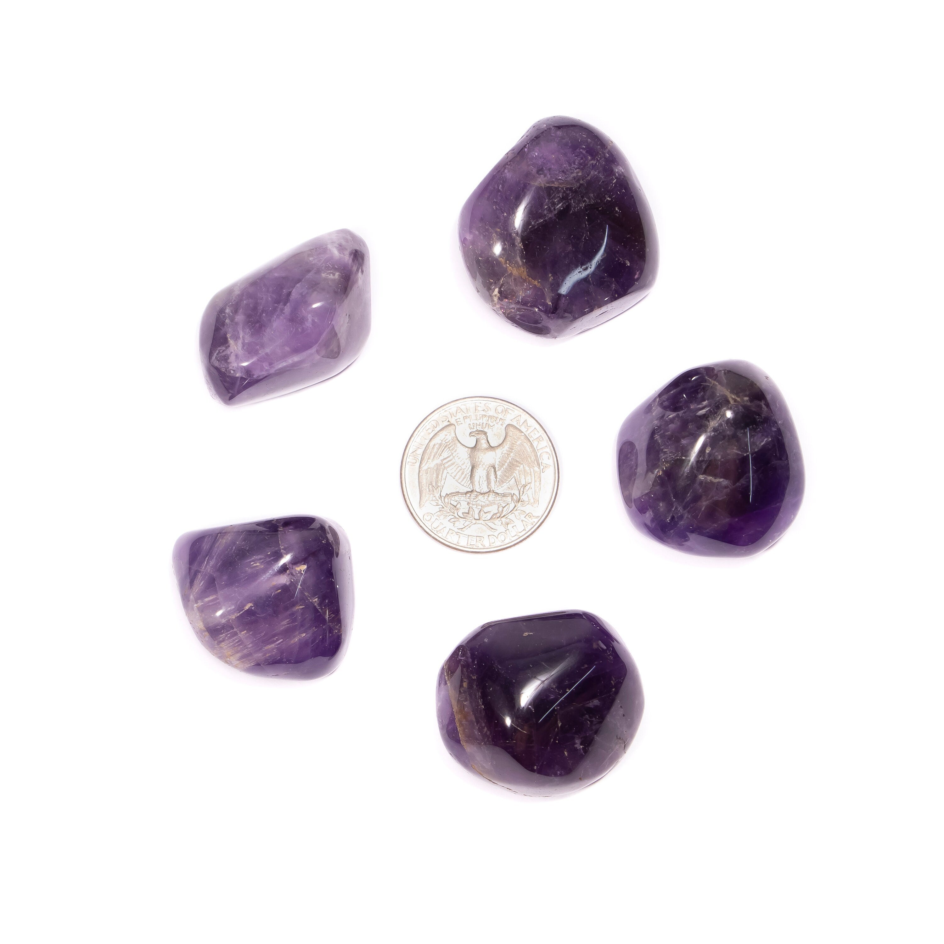 Natural Amethyst Smooth Tumble Plain Unshaped Gemstone Beads, 5 Pieces Lot, SKU2377