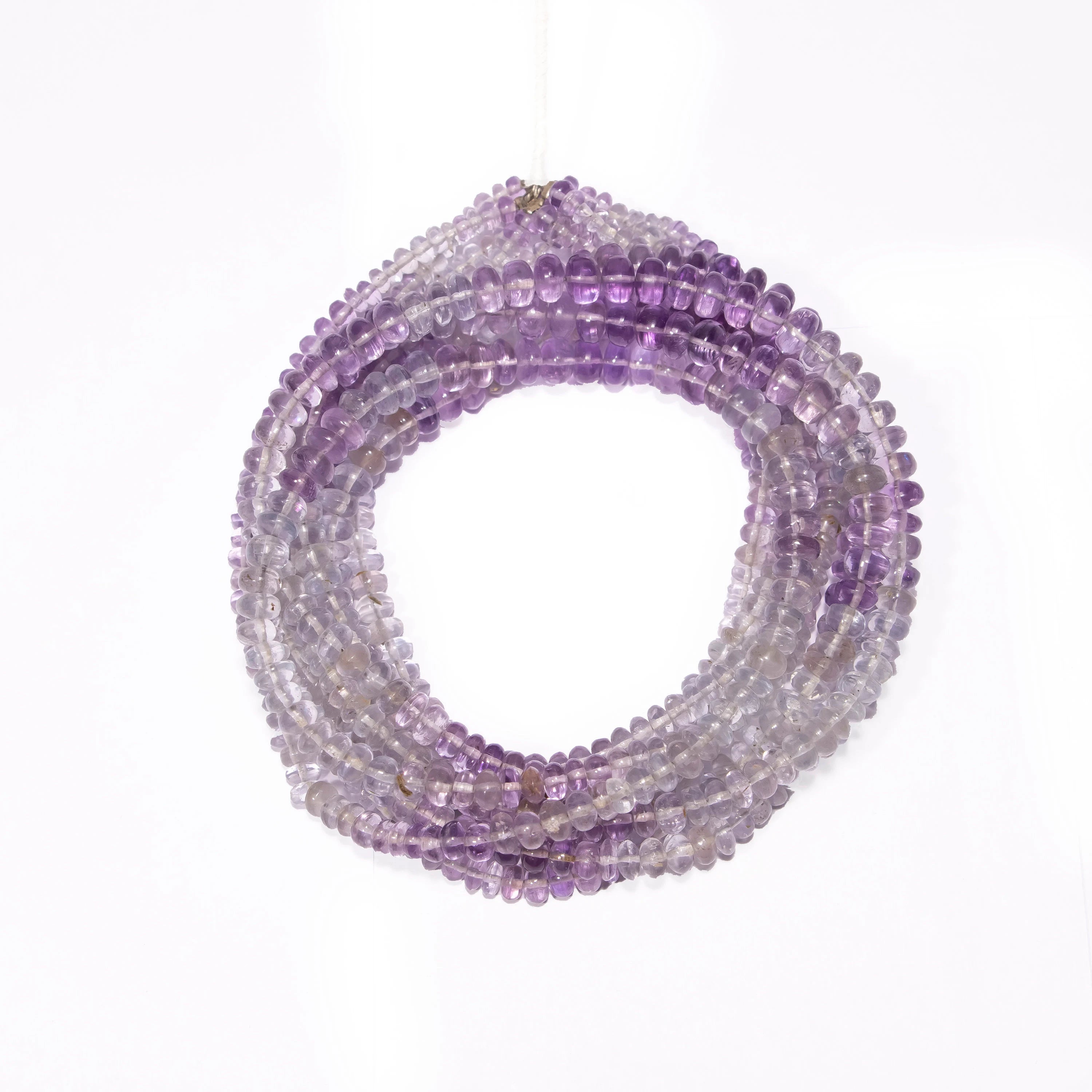 Natural Fluorite Smooth Rondelle Beads, High Quality Gemstone Beads, DIY Making Jewelry, SKU2369