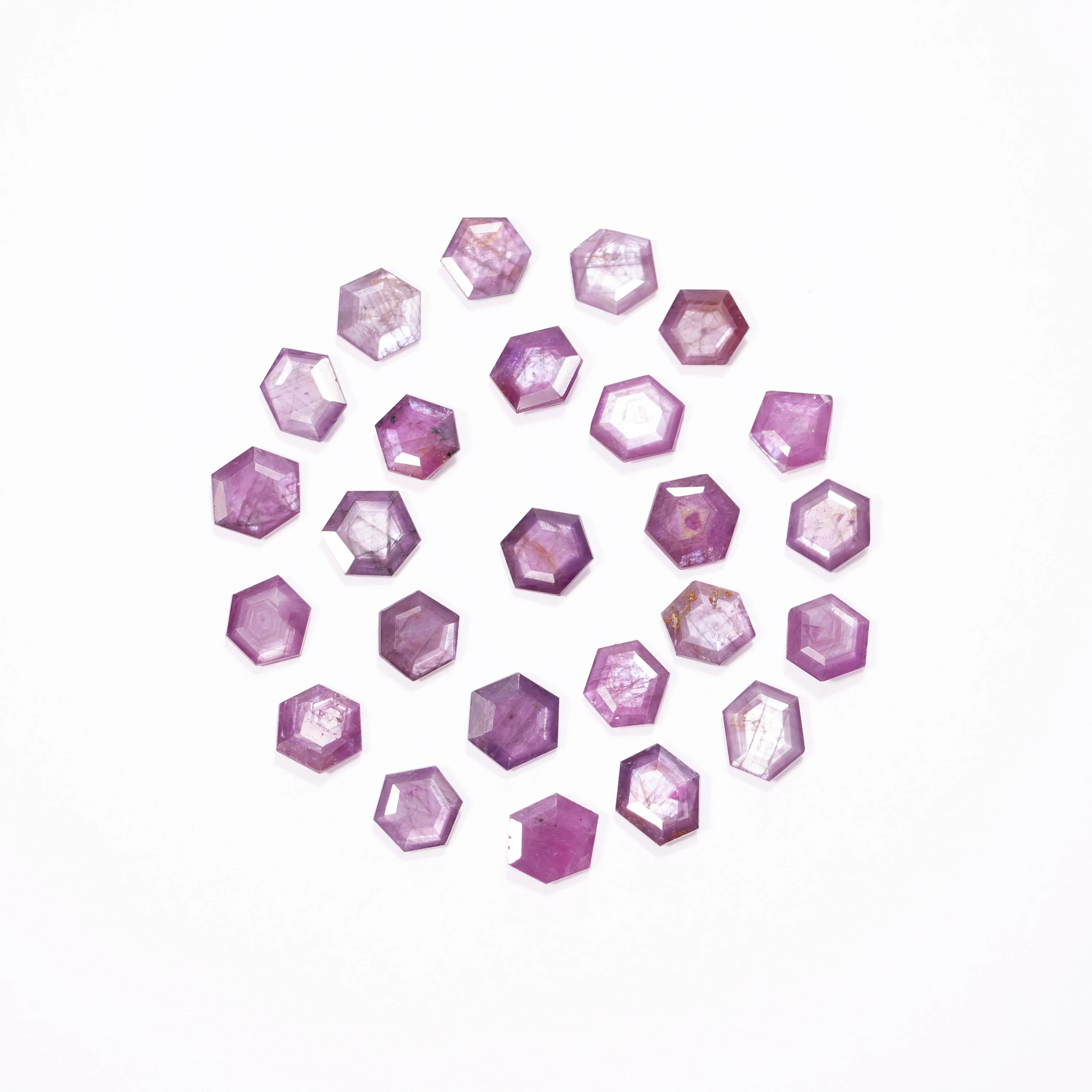 AA Quality Natural Star Ruby Faceted Hexagon Shaped Gemstone, 7mm-10mm, SKU2406