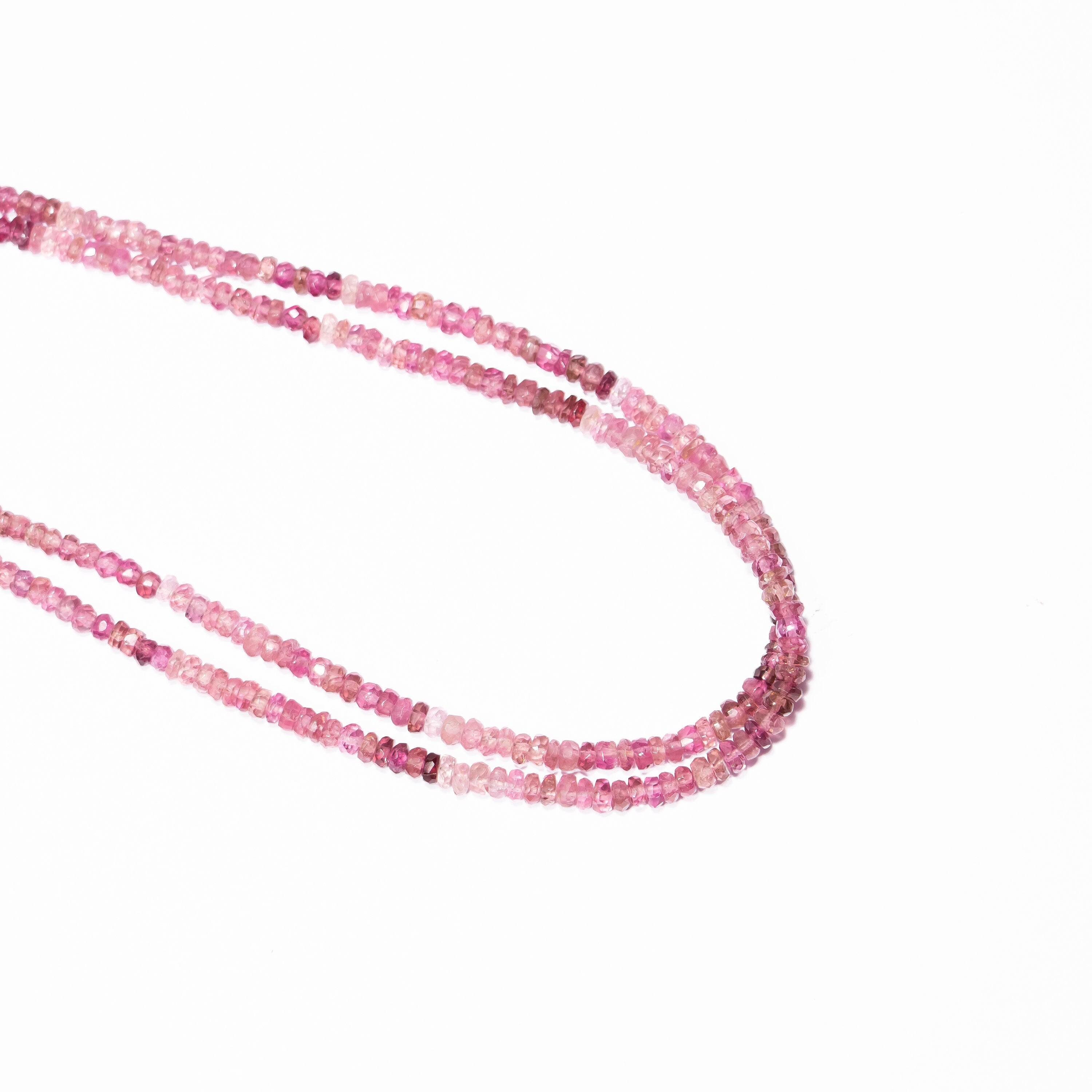 Pink Tourmaline Beads, Faceted Rondelle Shaded Gemstones, Jewelry Making Supply, Perfect Gift for Designers, SKU2380