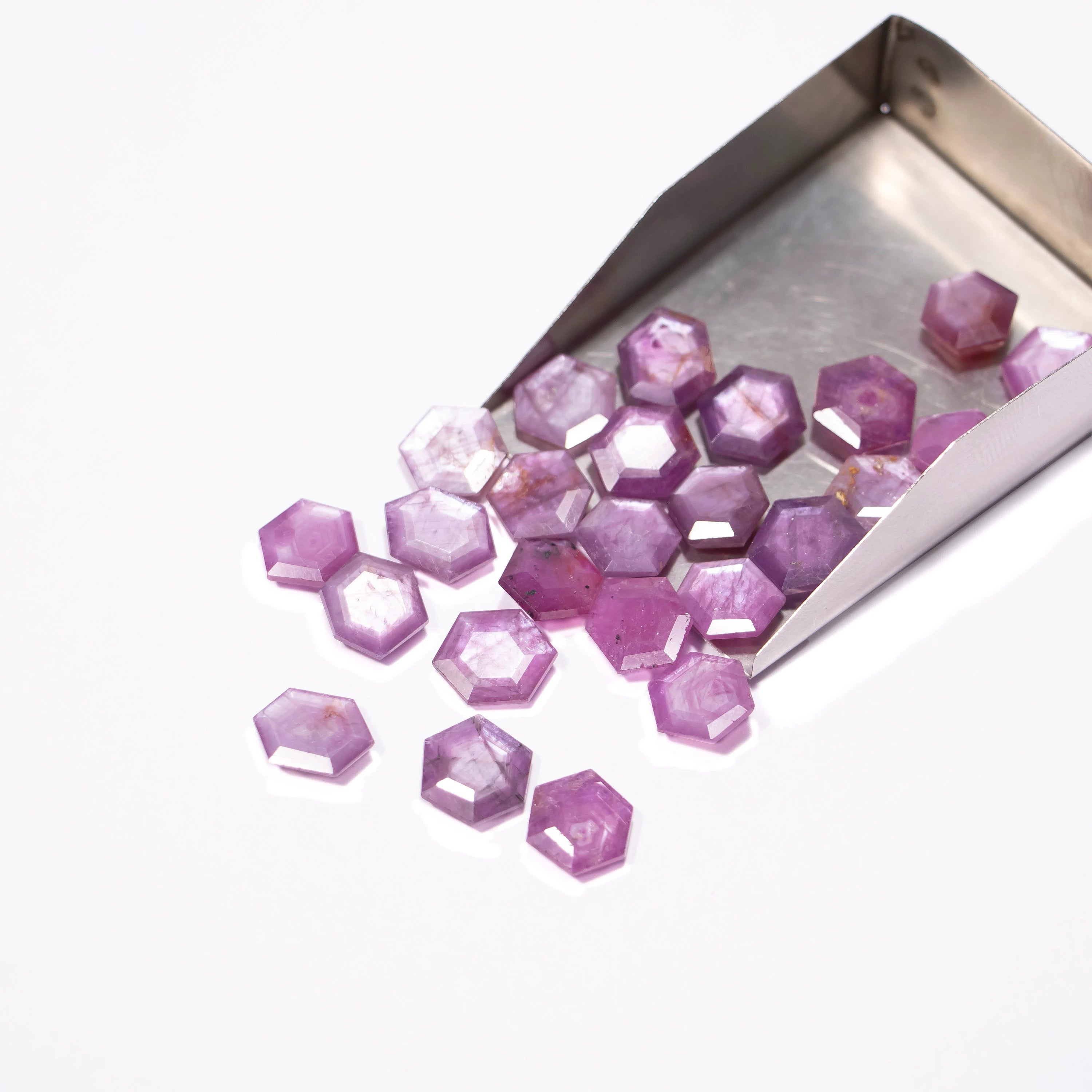 AA Quality Natural Star Ruby Faceted Hexagon Shaped Gemstone, 7mm-10mm, SKU2406