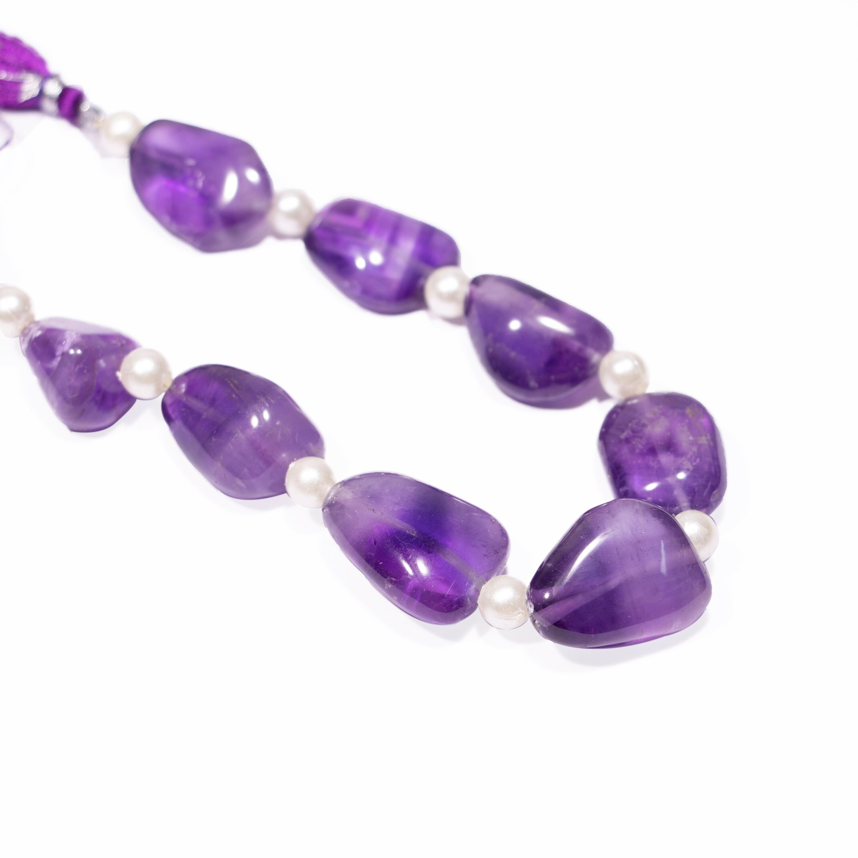 Natural Amethyst Smooth Tumble Beads Briolettes, Amethyst Plain Nuggets beads, SKU2373