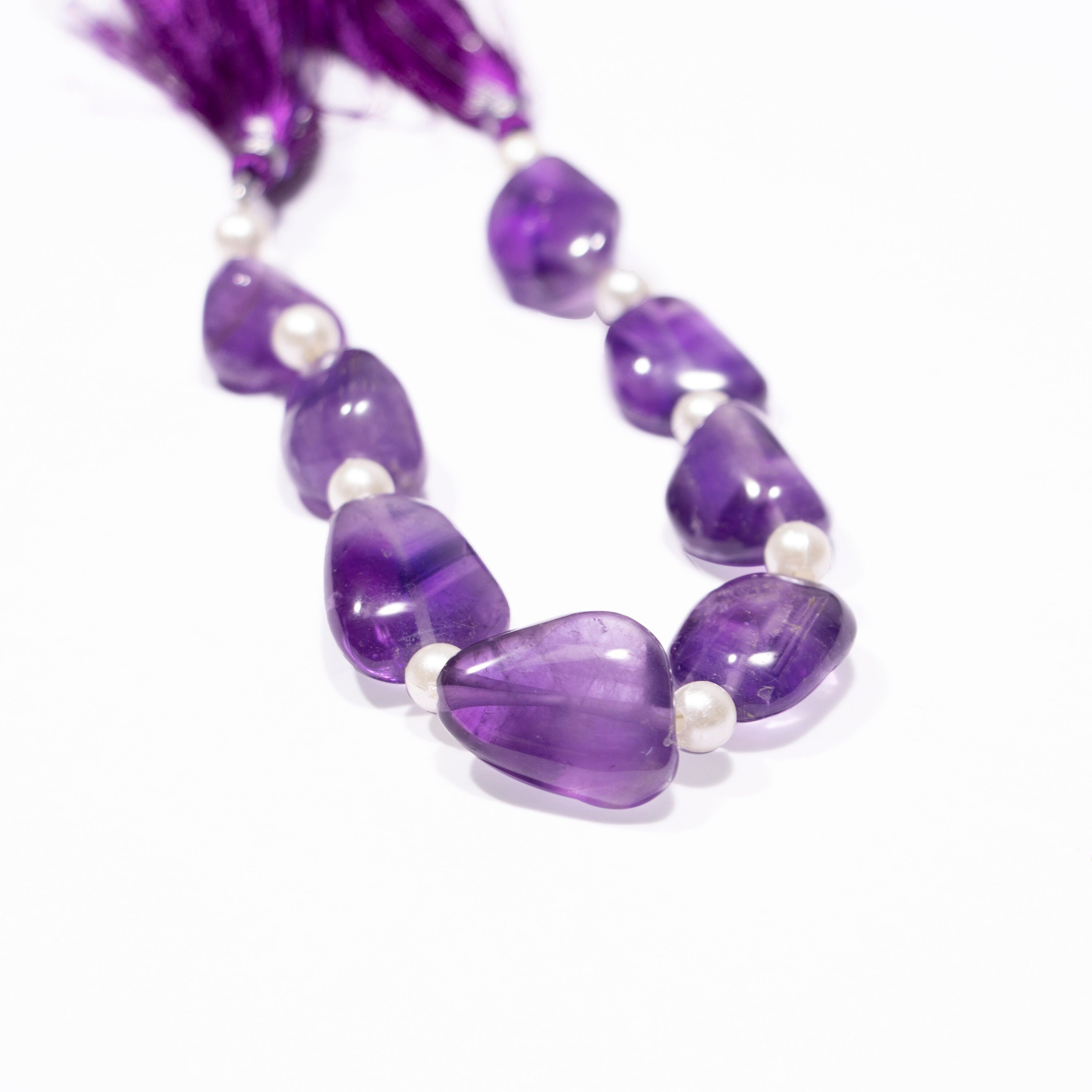 Natural Amethyst Smooth Tumble Beads Briolettes, Amethyst Plain Nuggets beads, SKU2373