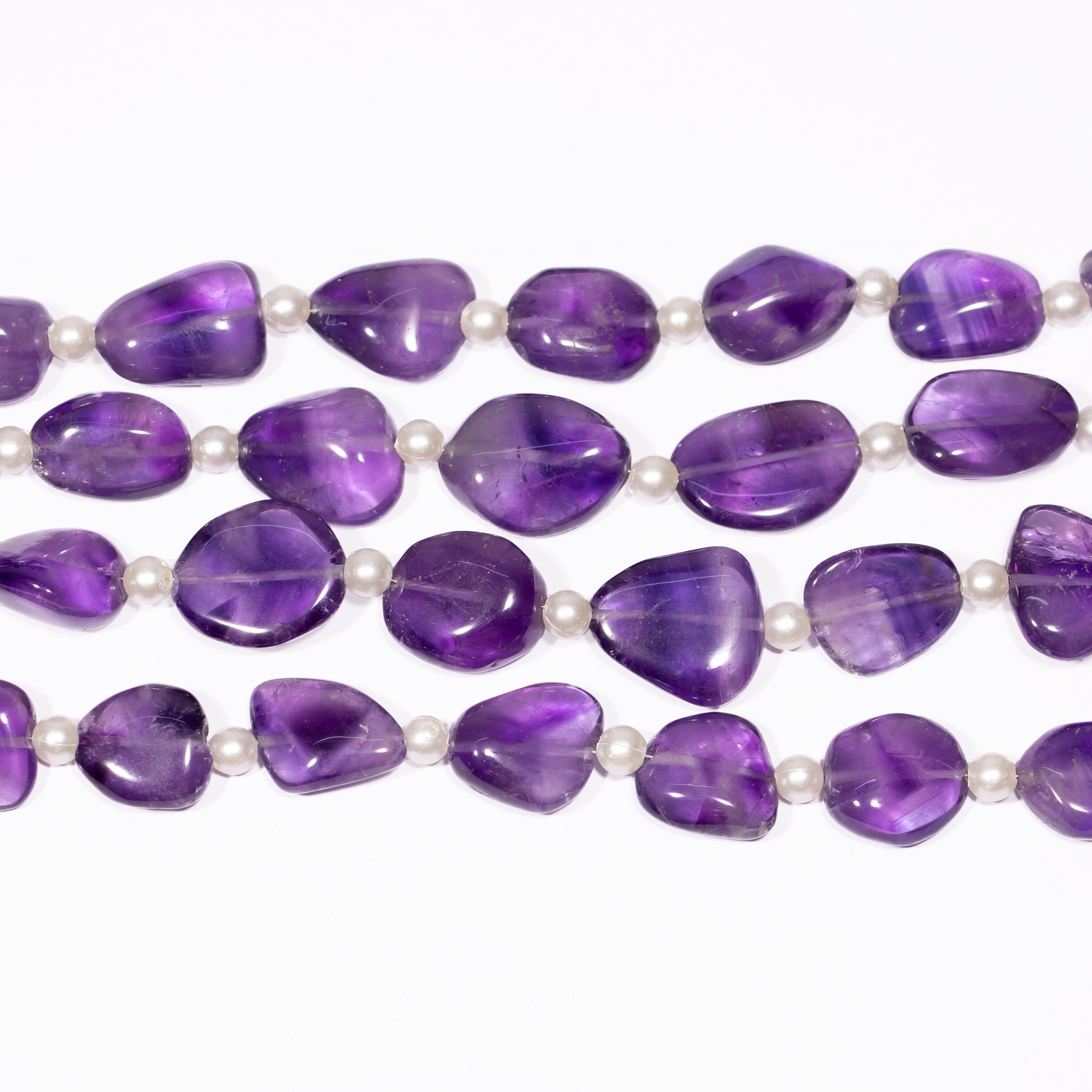 Natural Amethyst Smooth Tumble Beads Briolettes, Amethyst Plain Nuggets beads, SKU2373