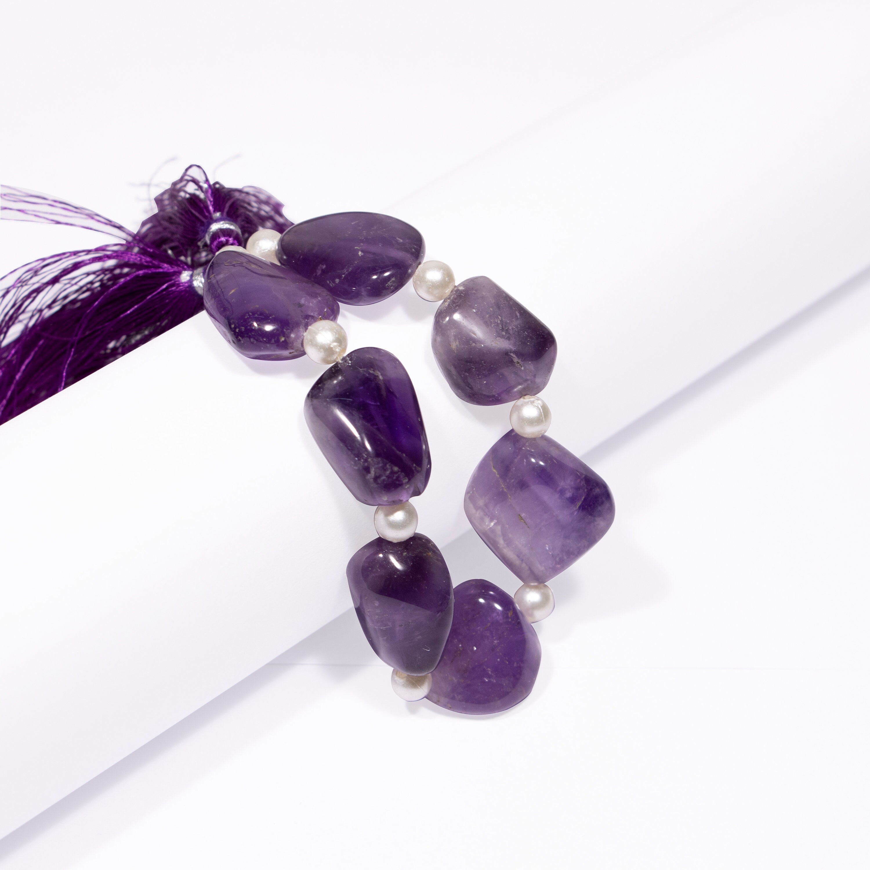 Natural Amethyst Smooth Tumble Beads Briolettes, SKU2374