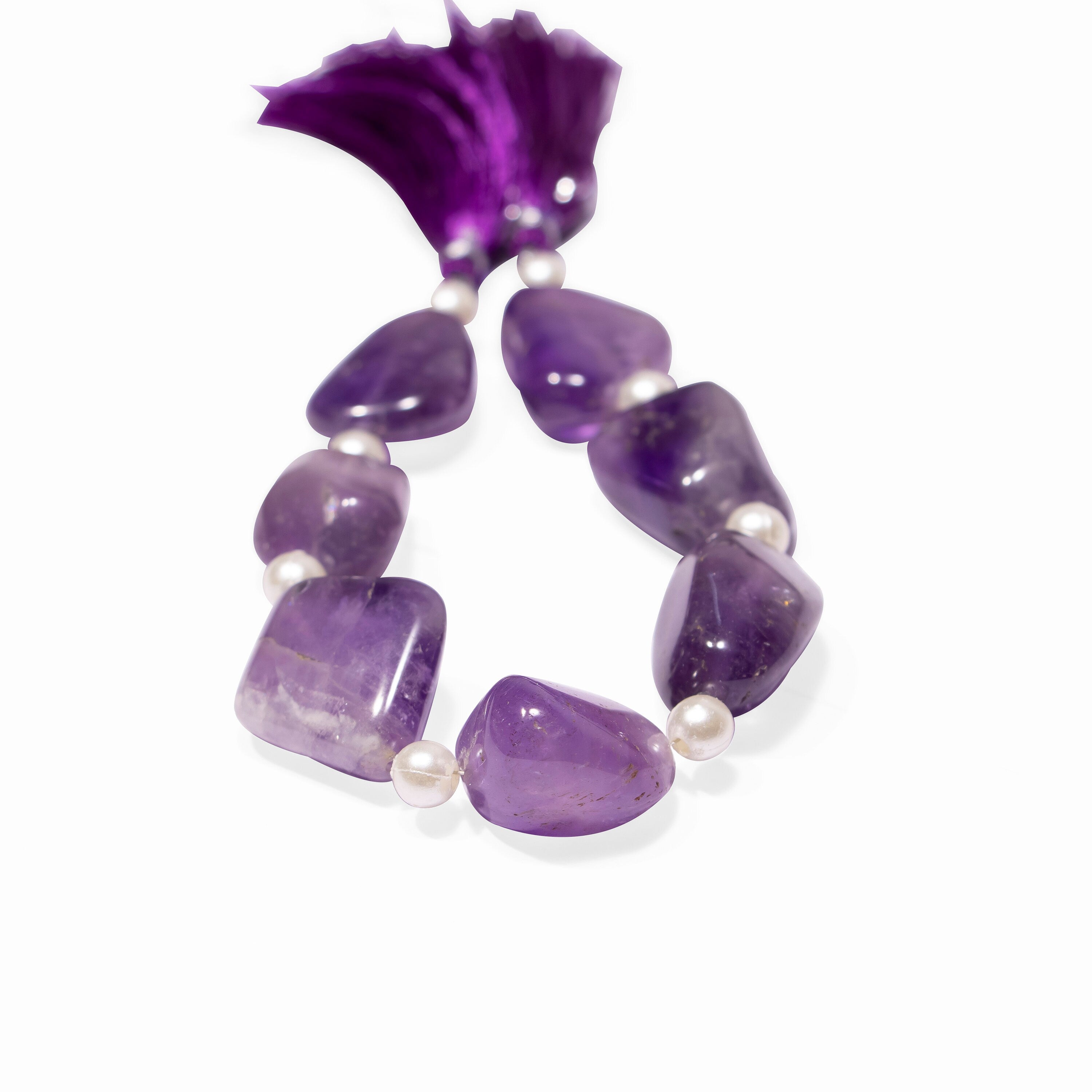 Natural Amethyst Smooth Tumble Beads Briolettes, SKU2374