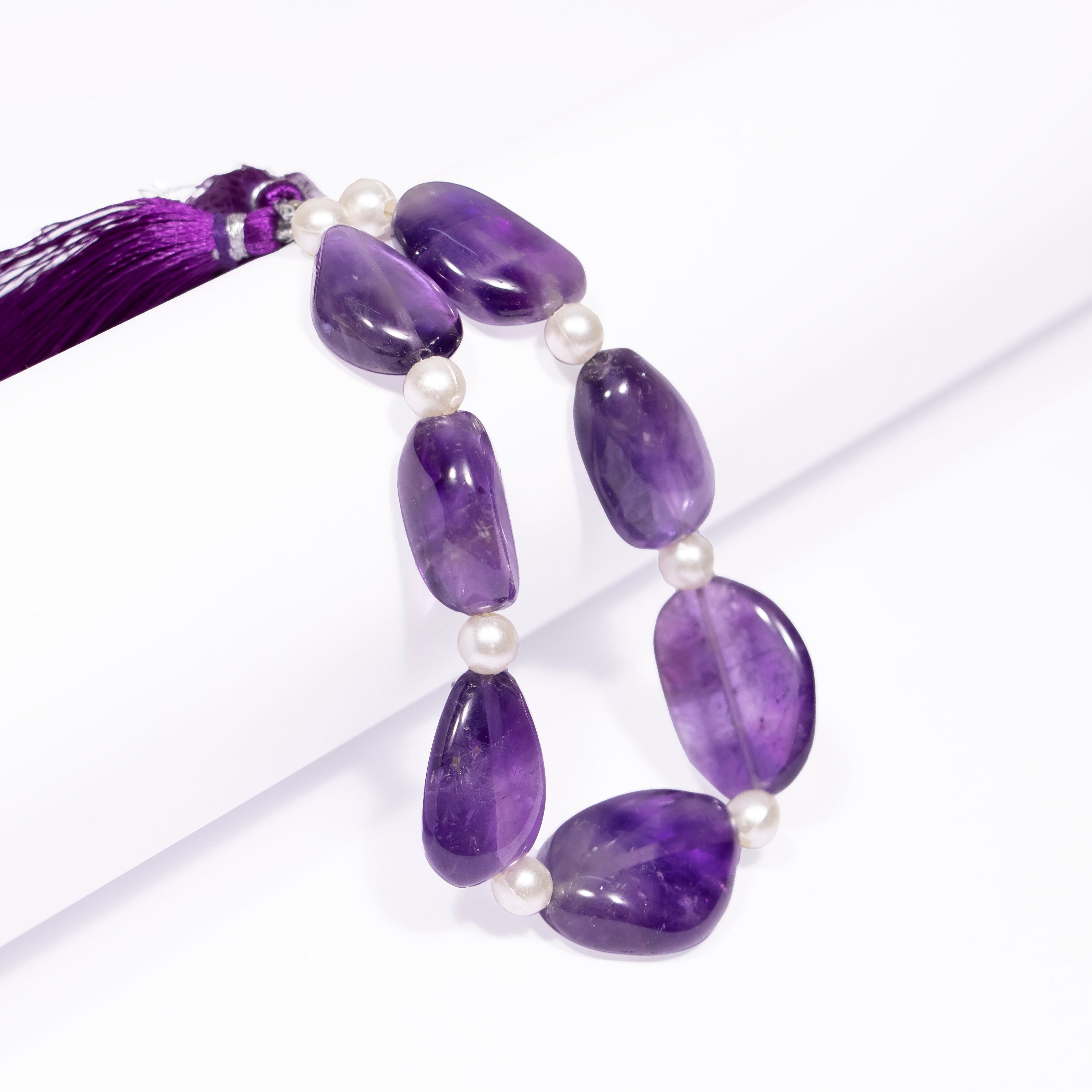 Natural Amethyst Smooth Tumble Beads Briolettes, Amethyst Plain Nuggets beads, SKU2373