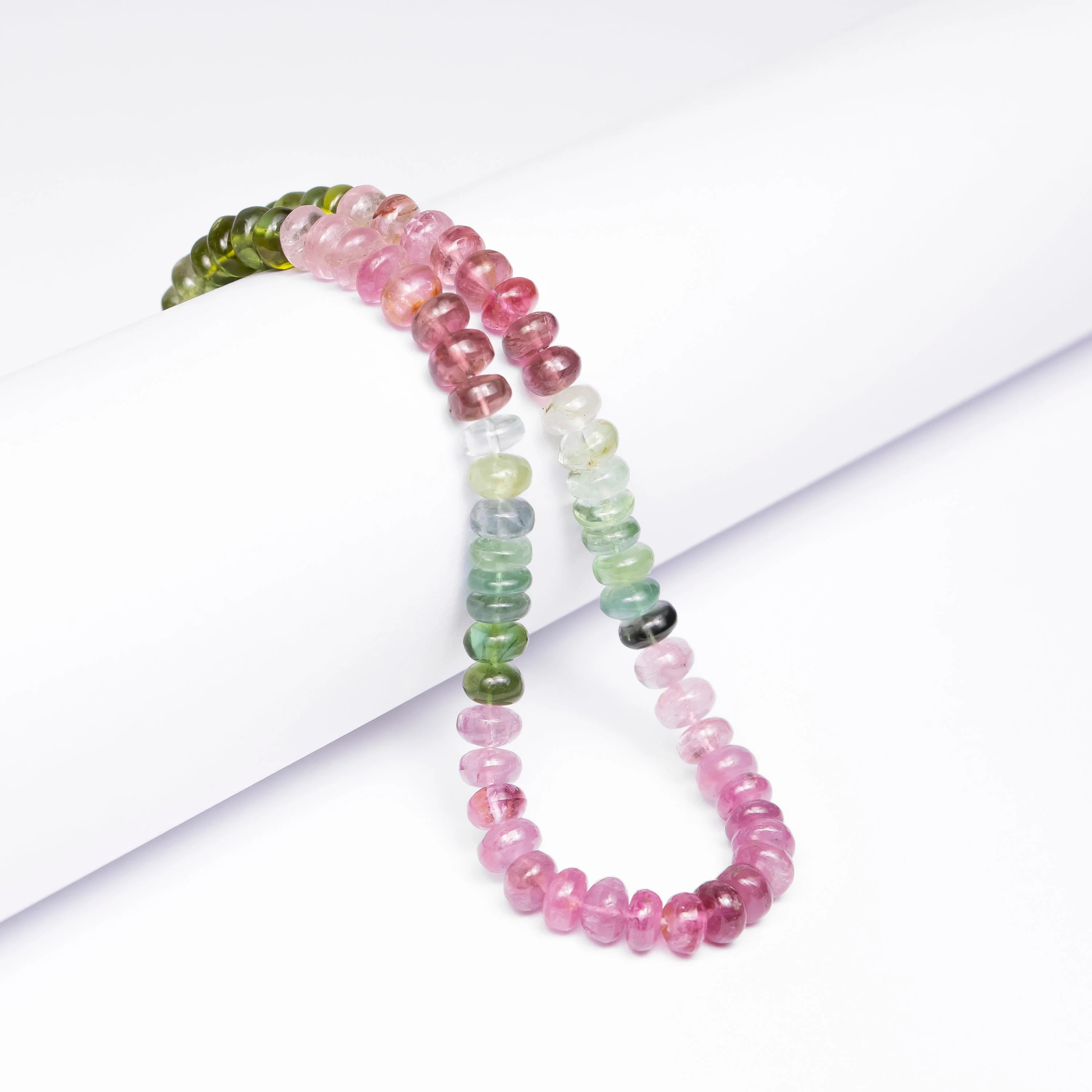 Multi Tourmaline Smooth Rondelle Beads, Natural Shaded Tourmaline Beads, Unique Beads Supplier, AA Quality Beads, 6mm Beaded Mala, SKU2506