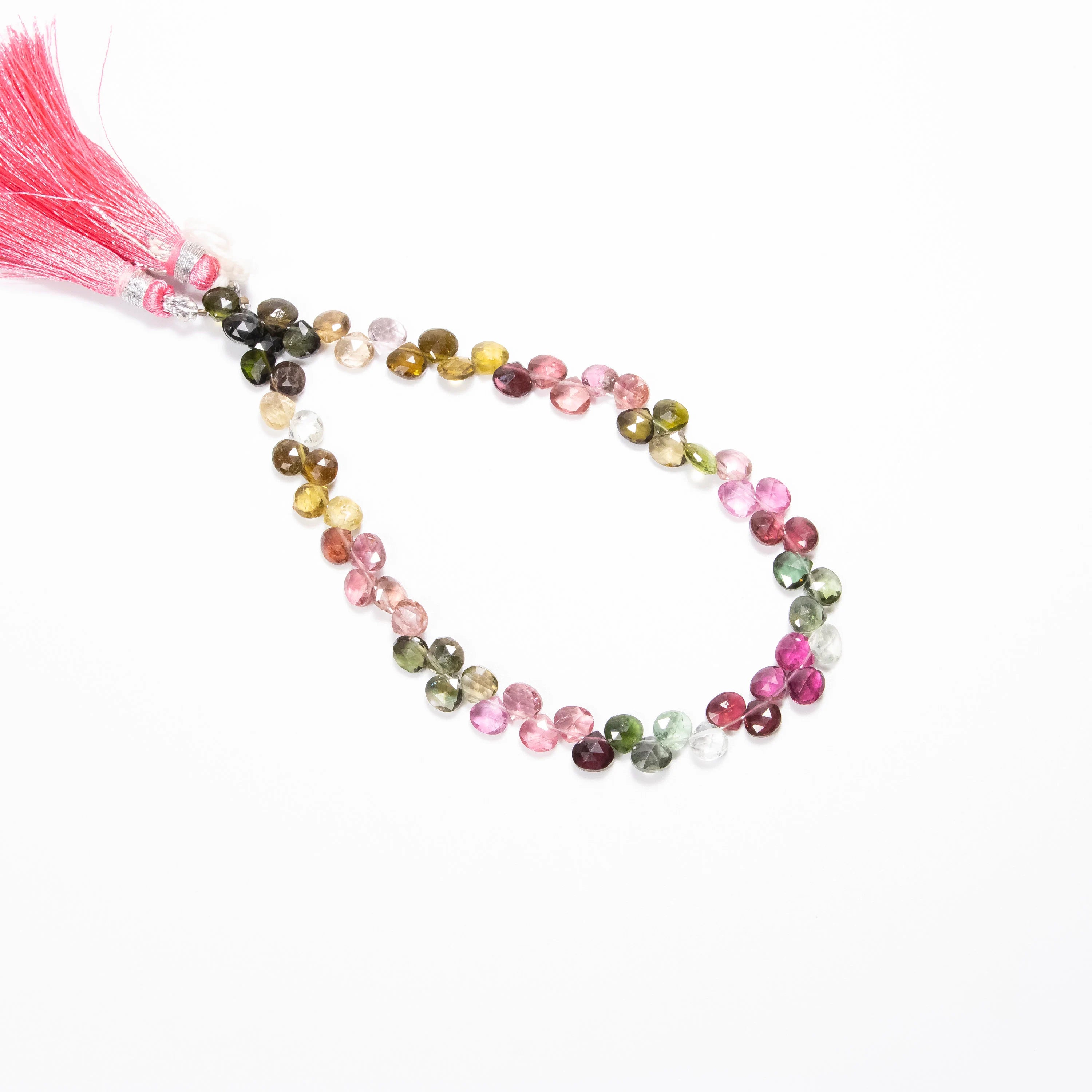 Multi Tourmaline Faceted Heart Shape, Multi Tourmaline Heart, Tourmaline Heart, Multi Tourmaline Jewelry Making Gemstone Beads,  SKU 056