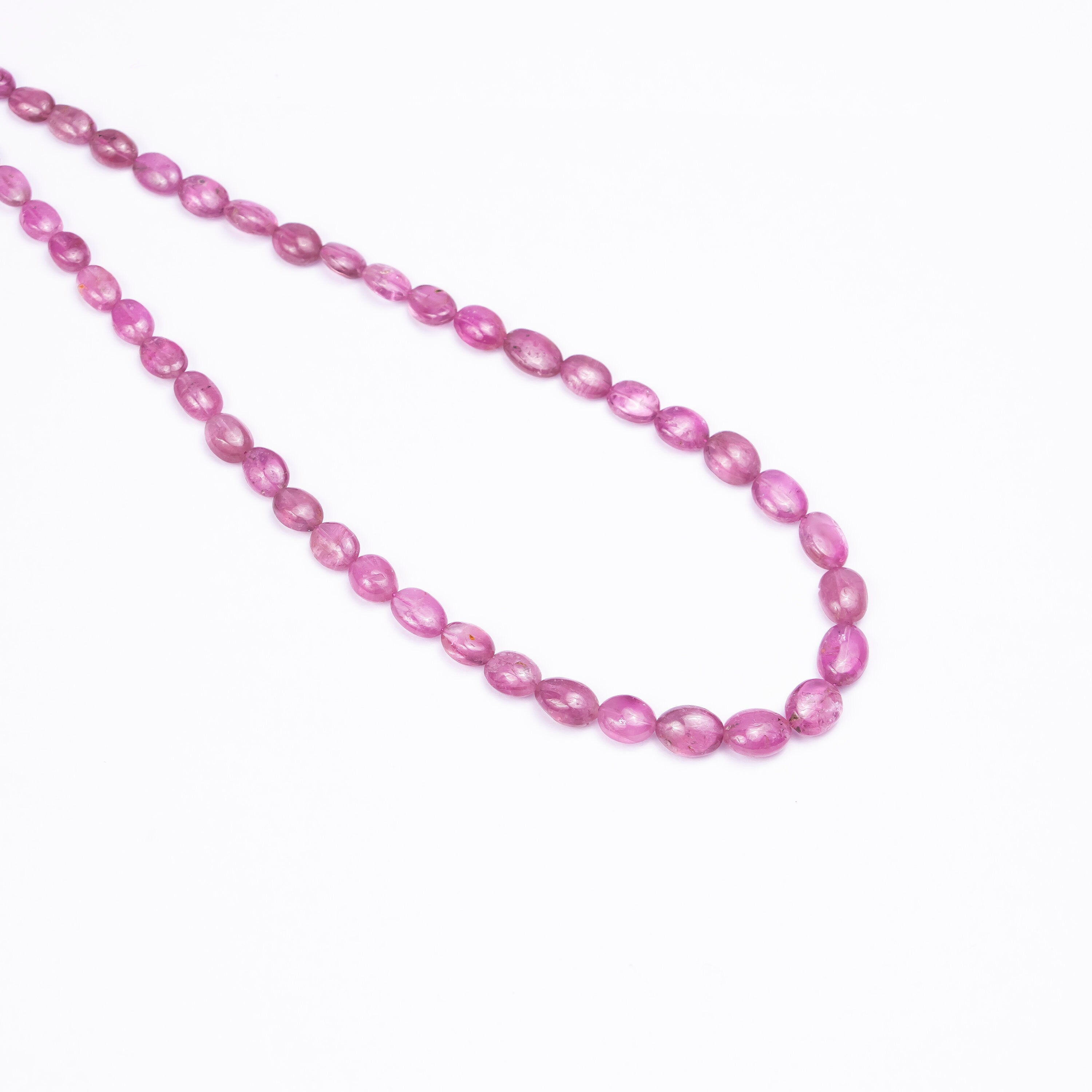 AA Quality Pink Tourmaline Smooth Oval Beads, Unique DIY Jewelry Beads, SKU2502