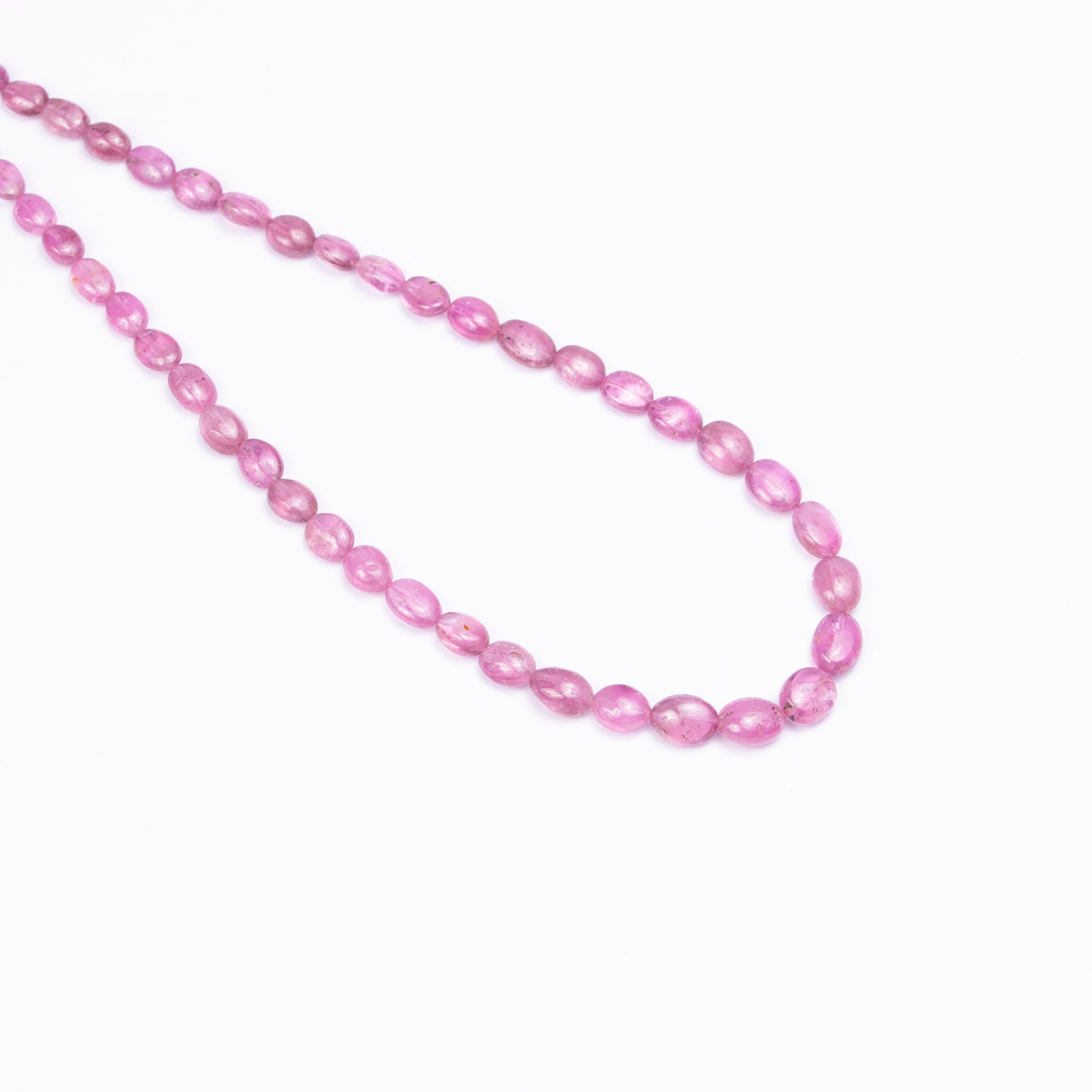 AA Quality Pink Tourmaline Smooth Oval Beads, Unique DIY Jewelry Beads, SKU2502