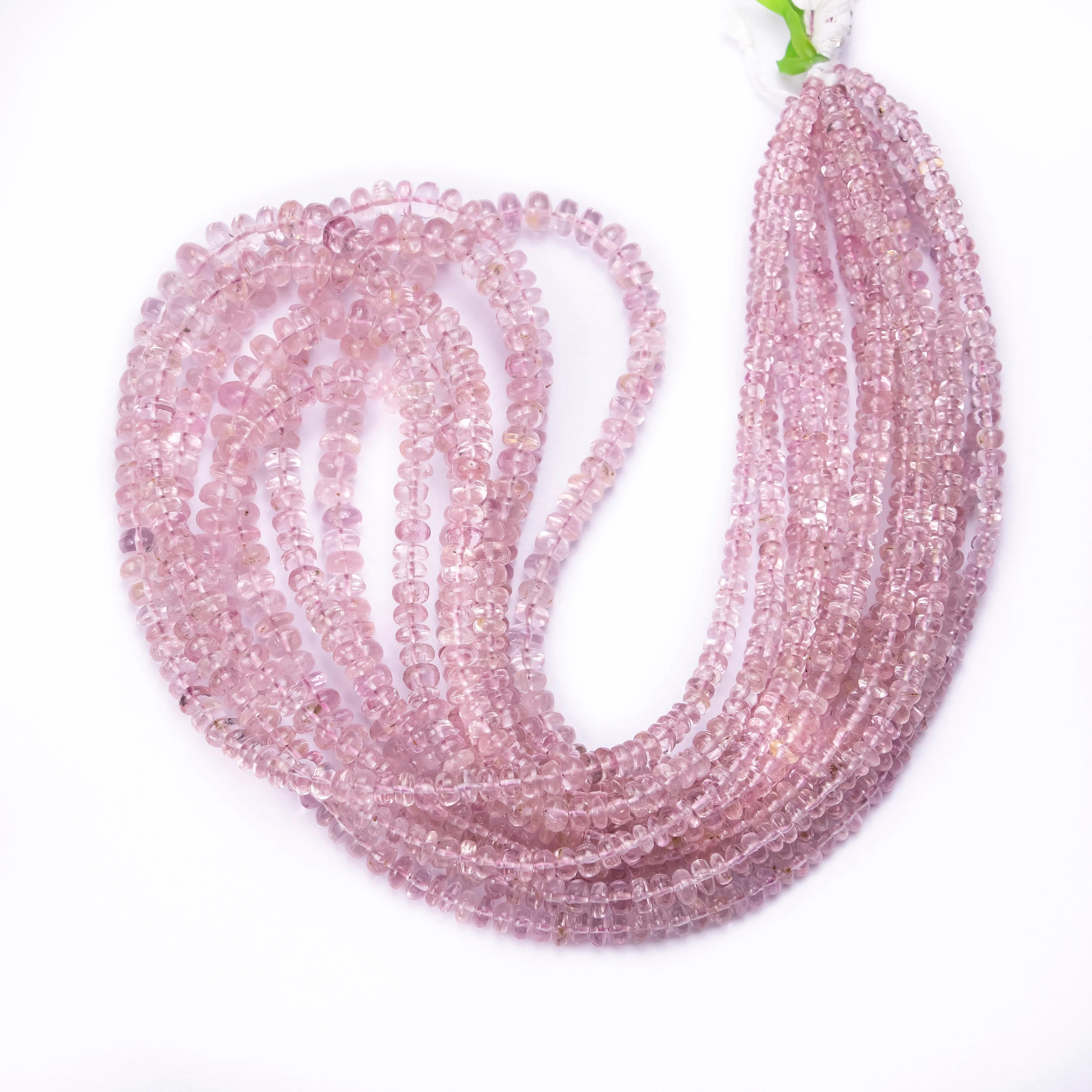 AA Quality Pink Tourmaline Smooth Rondelle Beads, Natural Tourmaline Beads, SKU2494