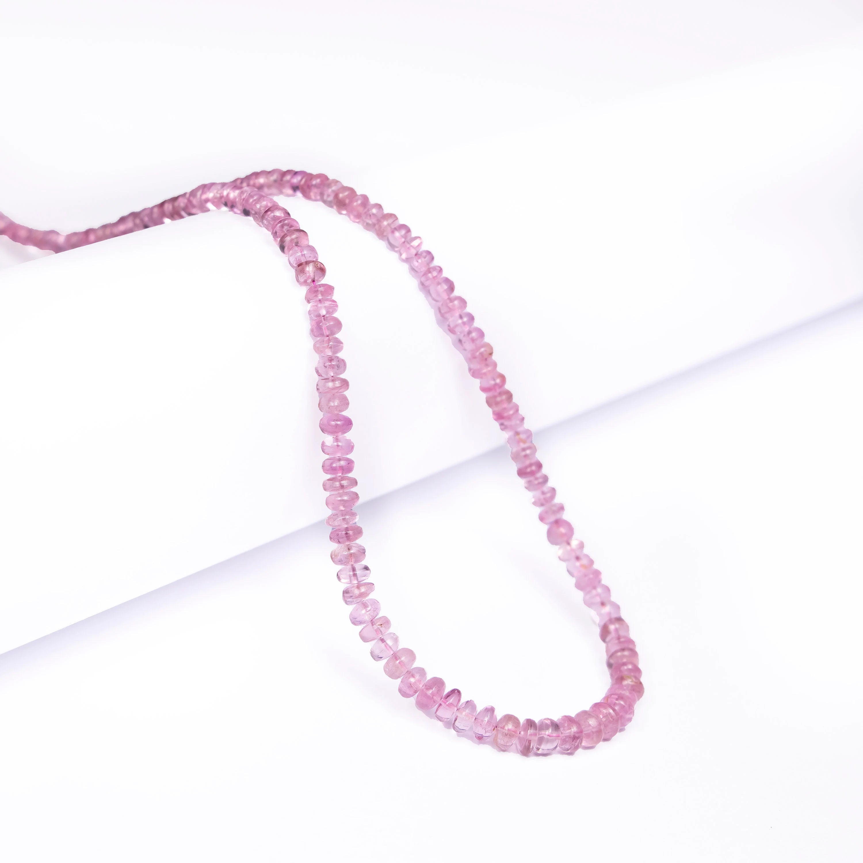 AA Quality Pink Tourmaline Smooth Rondelle Beads, Unique DIY Making Gemstone Beads, SKU2495