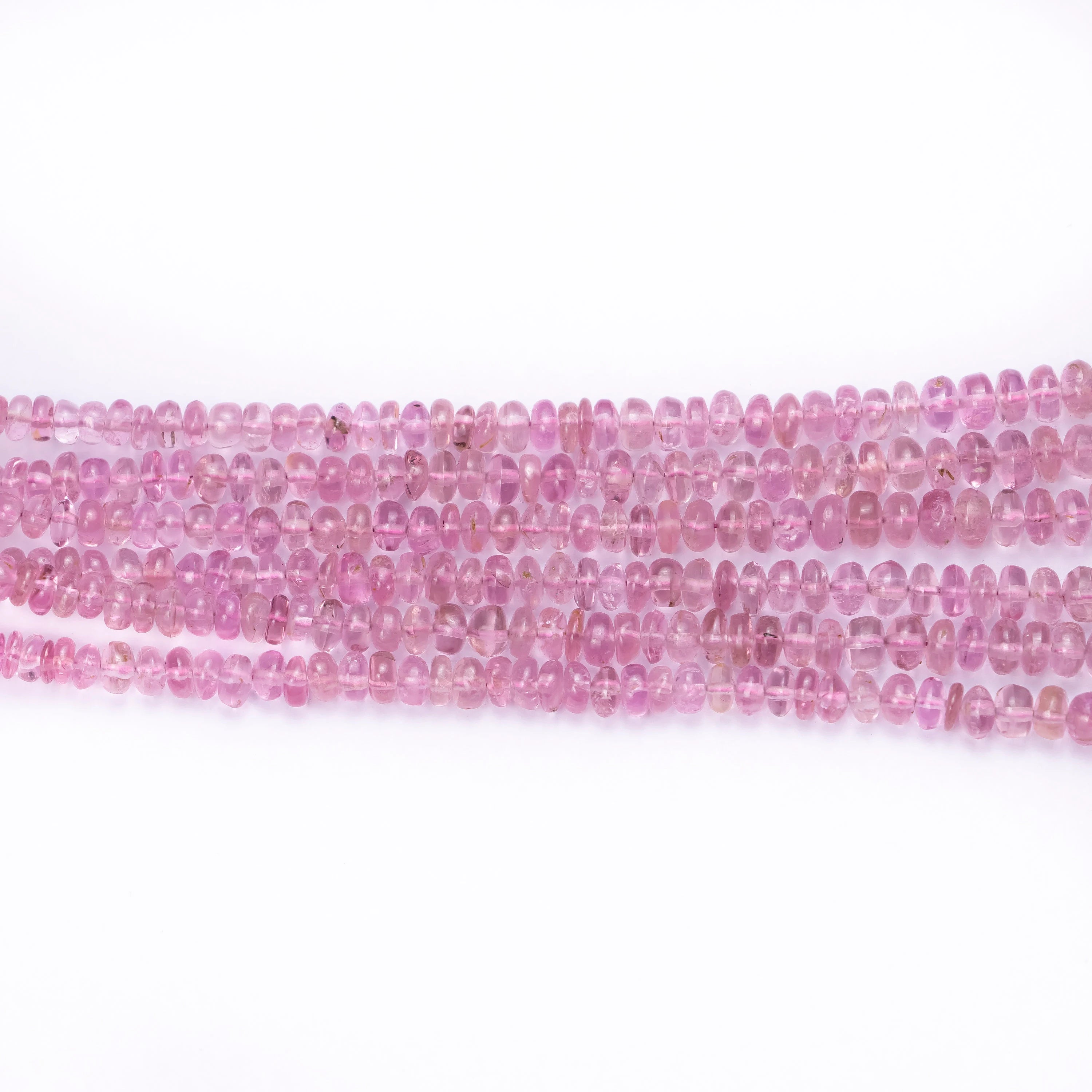 AA Quality Pink Tourmaline Smooth Rondelle Beads, Unique DIY Making Gemstone Beads, SKU2495