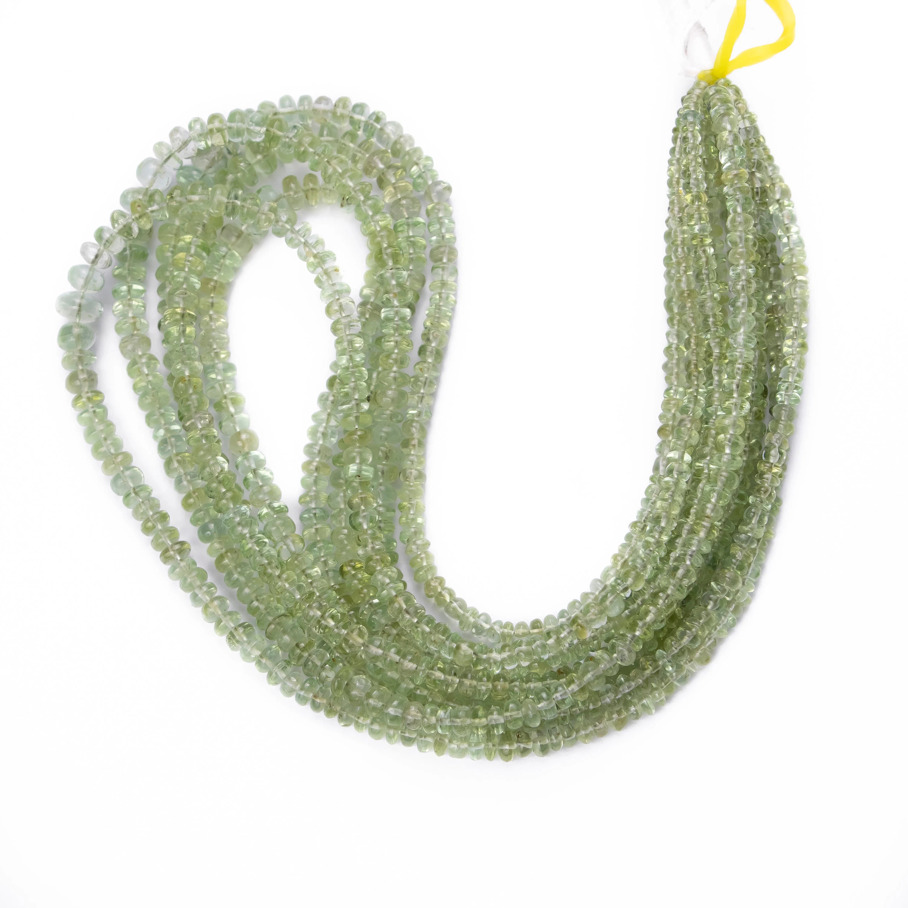 AA Quality Green Tourmaline Smooth Rondelle Beads, Natural Tourmaline Gemstone Beads, SKU2497