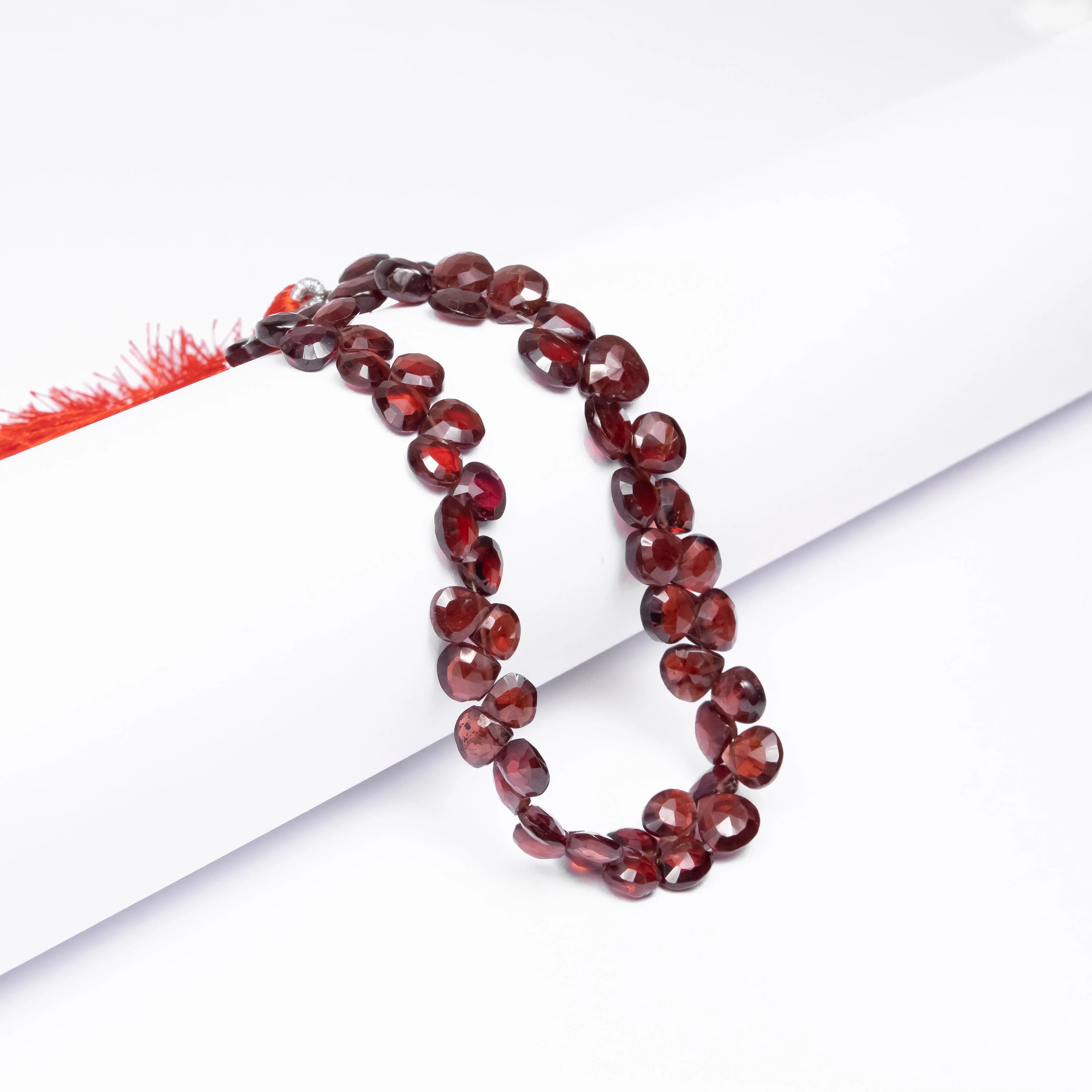 AA Quality Mozambique Garnet Faceted Heart Shape Beads Briolettes, SKU2493