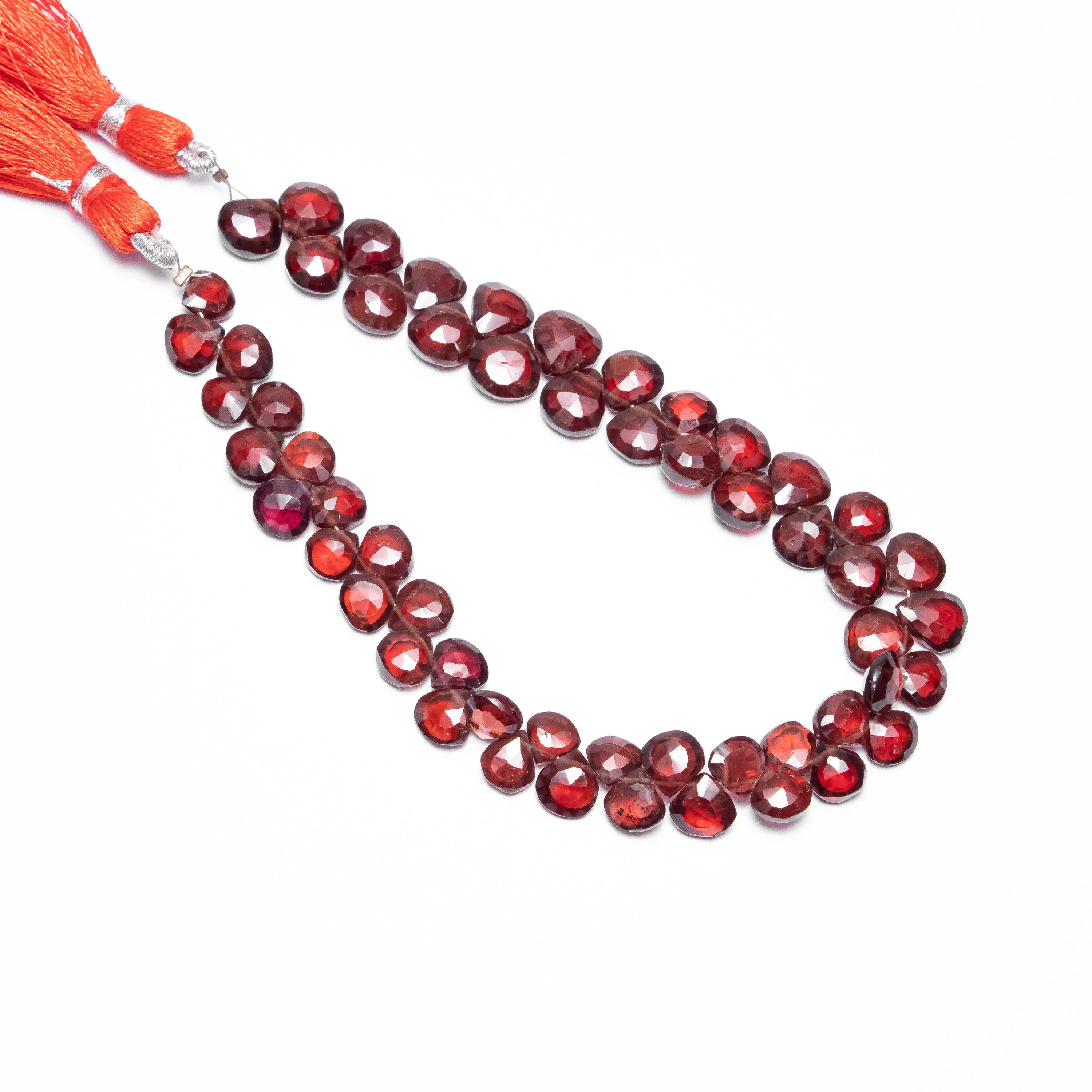 AA Quality Mozambique Garnet Faceted Heart Shape Beads Briolettes, SKU2493