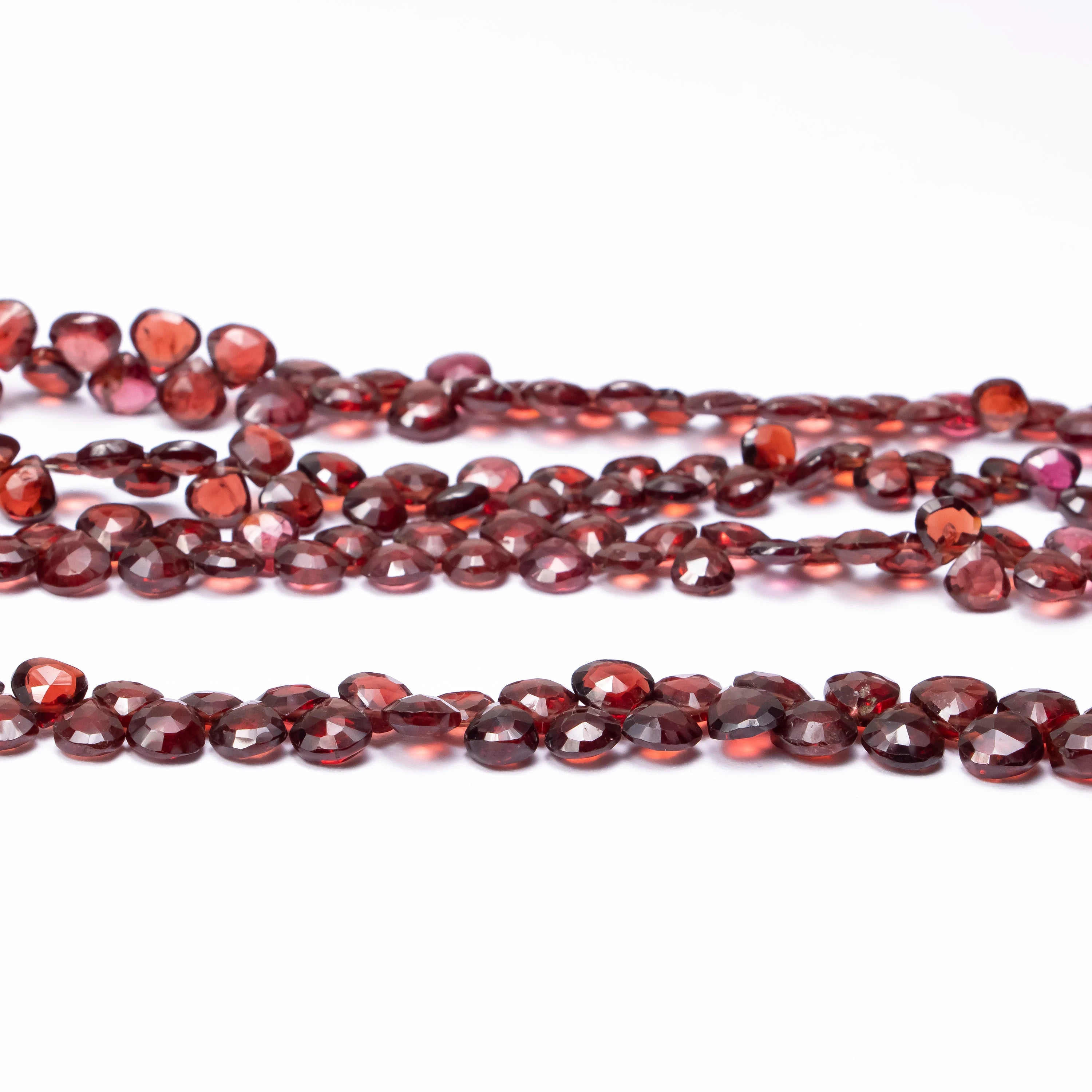 AA Quality Mozambique Garnet Faceted Heart Shape Beads Briolettes, SKU2493