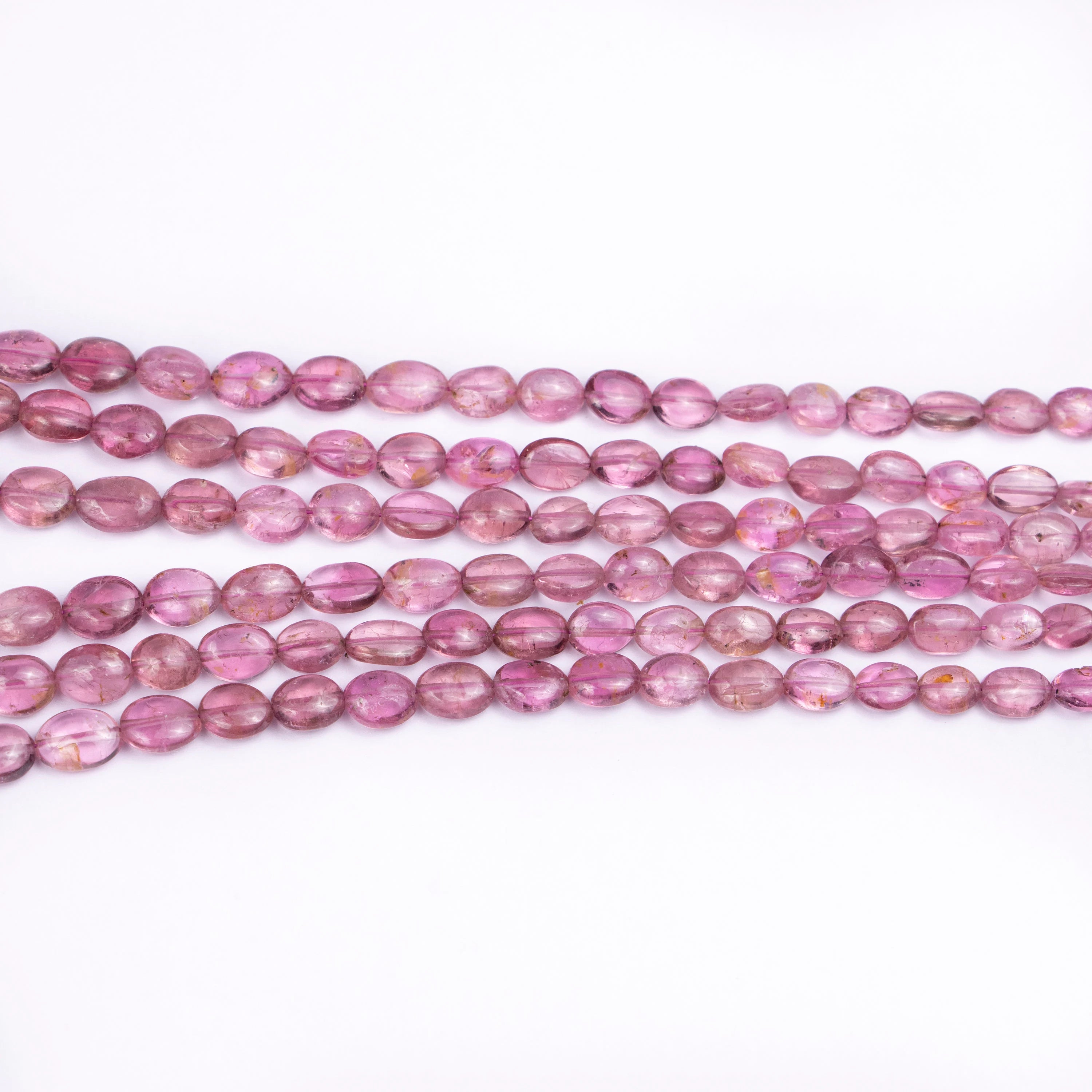 Natural Pink Tourmaline Smooth Oval Beads, AA Quality Tourmaline Gemstone Beads, Unique Handmade Jewelry, SKU2501