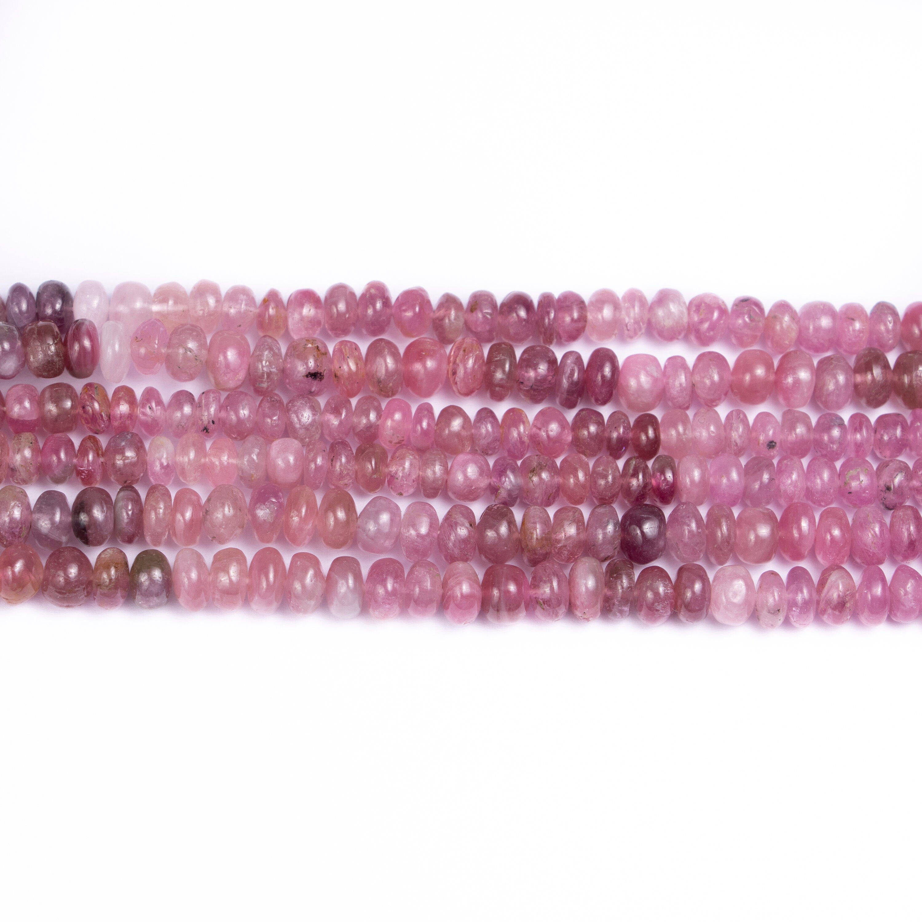 6 MM AA Quality Natural Pink Tourmaline Beads Smooth Shaded Rondelle Beads,SKU2504