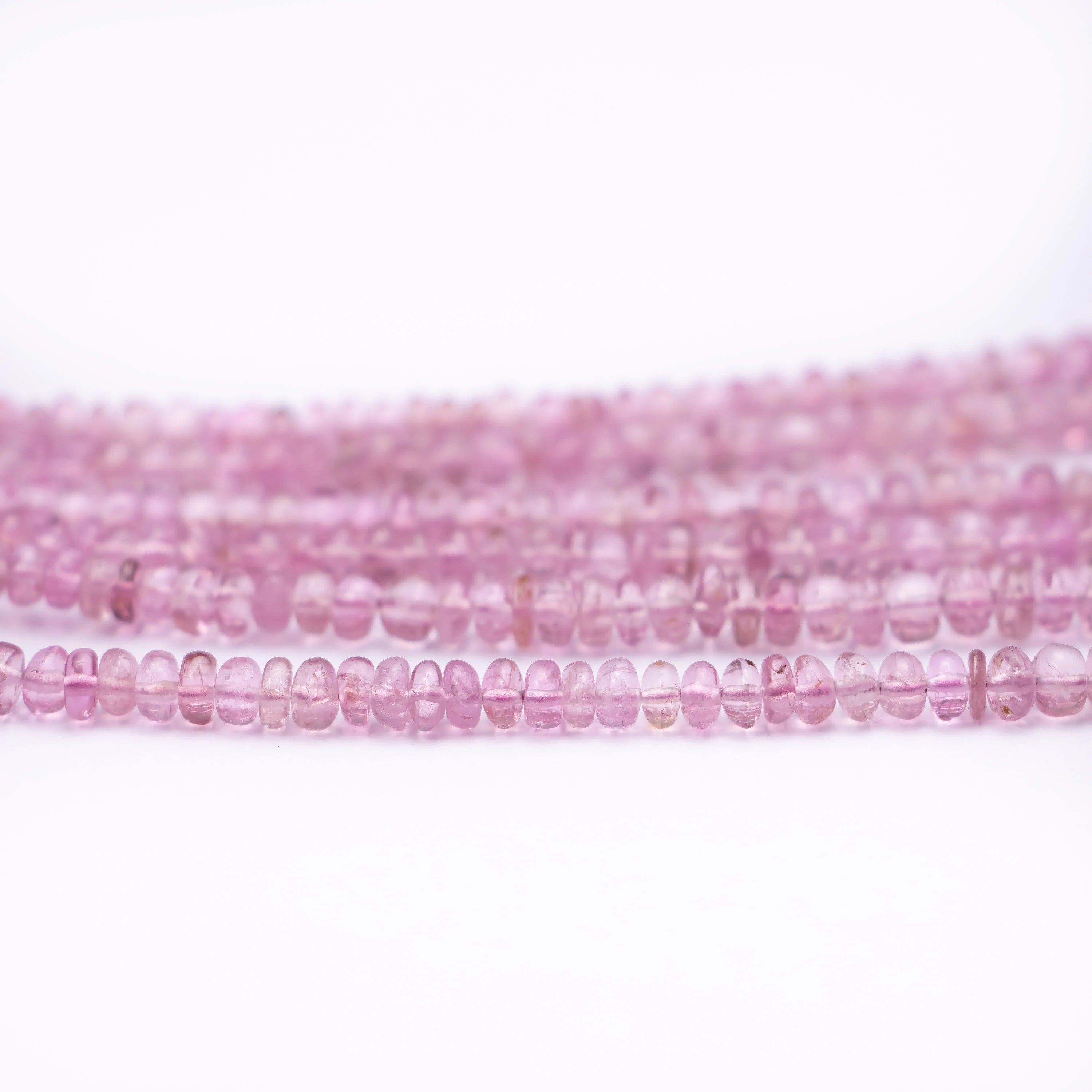 AA Quality Pink Tourmaline Smooth Rondelle Beads, Unique DIY Making Gemstone Beads, SKU2495