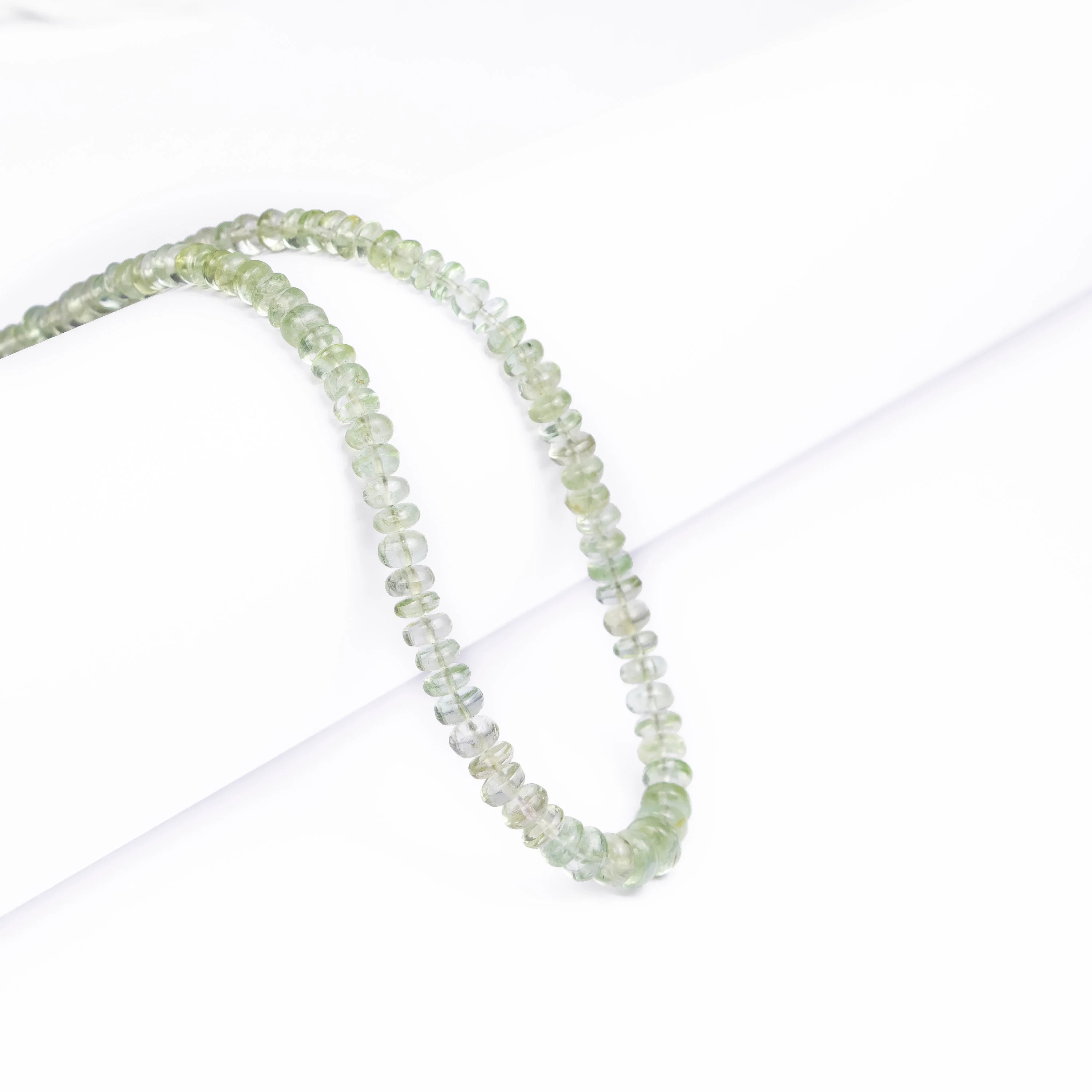 AA Quality Green Tourmaline Smooth Rondelle Beads, Natural Tourmaline Gemstone Beads, SKU2497
