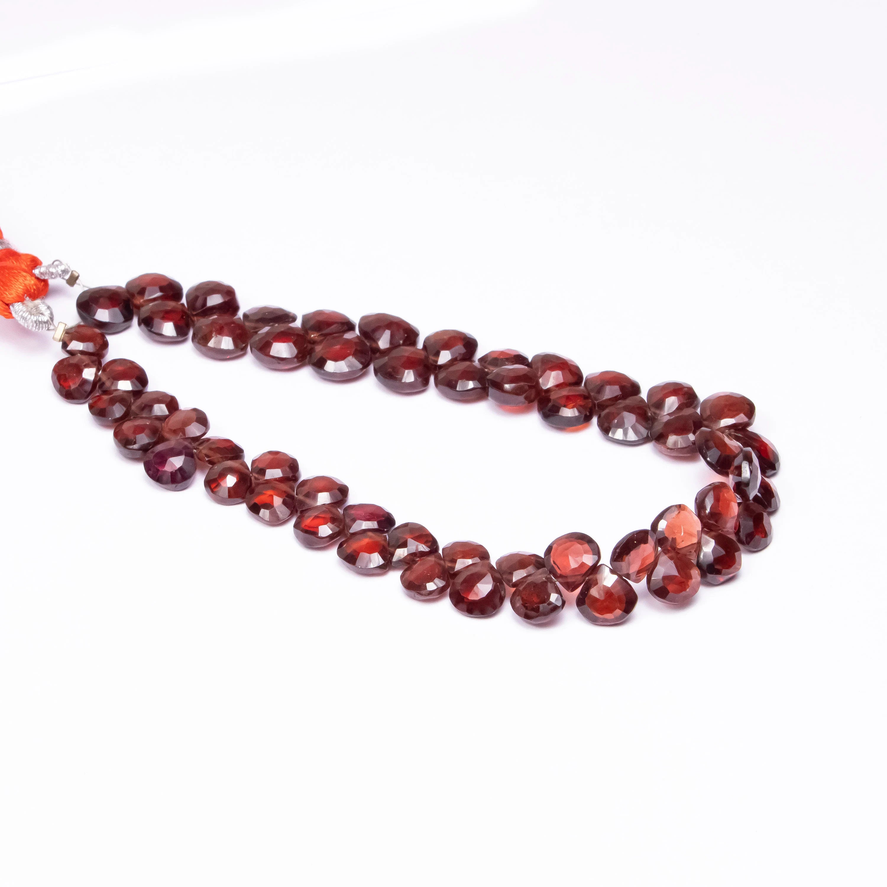 AA Quality Mozambique Garnet Faceted Heart Shape Beads Briolettes, SKU2493