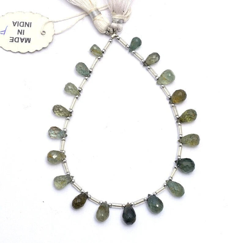 Moss Aquamarine Beads, Faceted Tear Drops Gemstone, Natural Aquamarine Wholesale Beads Supplier
