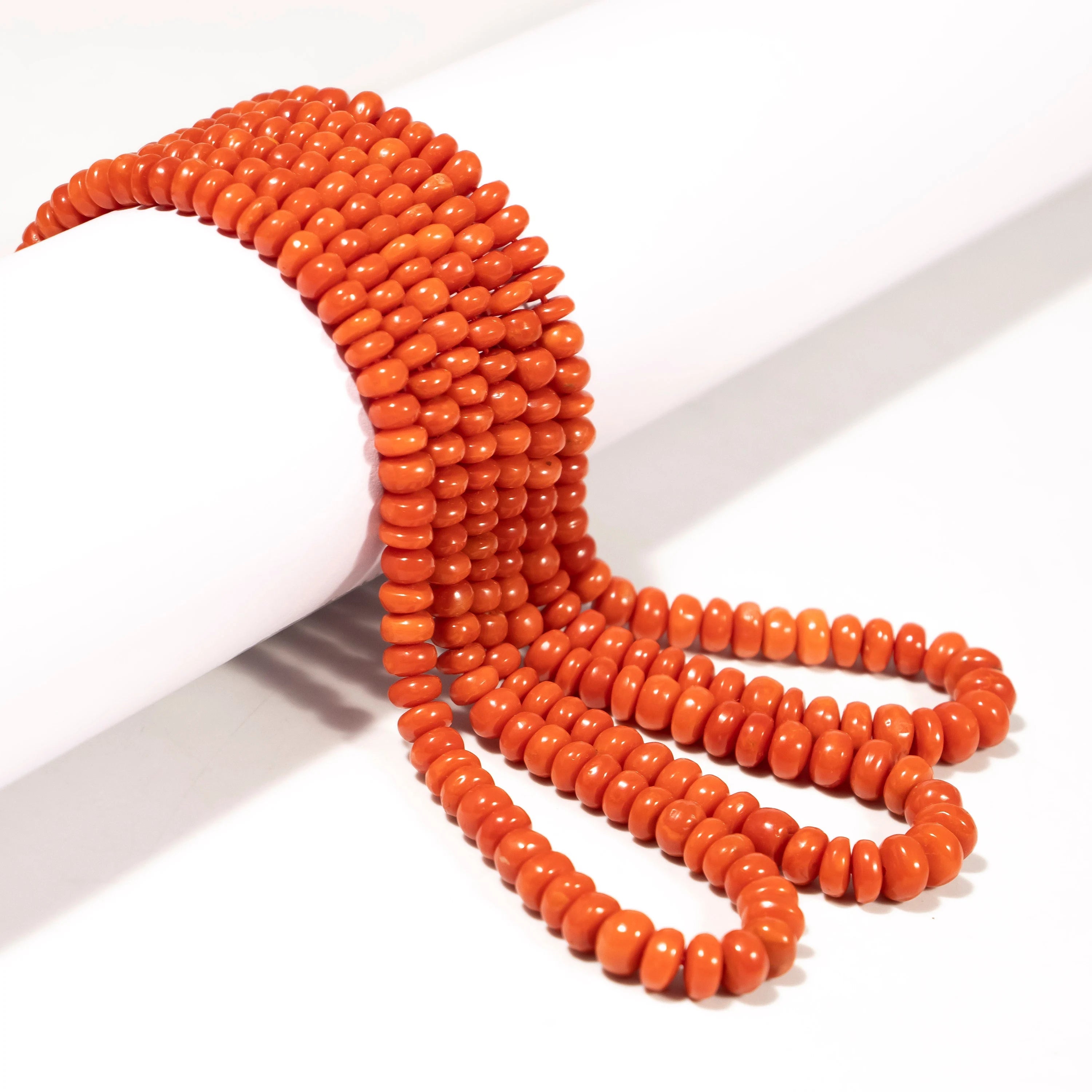 Natural Coral Smooth Rondelle Gemstone Beads, Unique Gemstone Beads, SKU2318