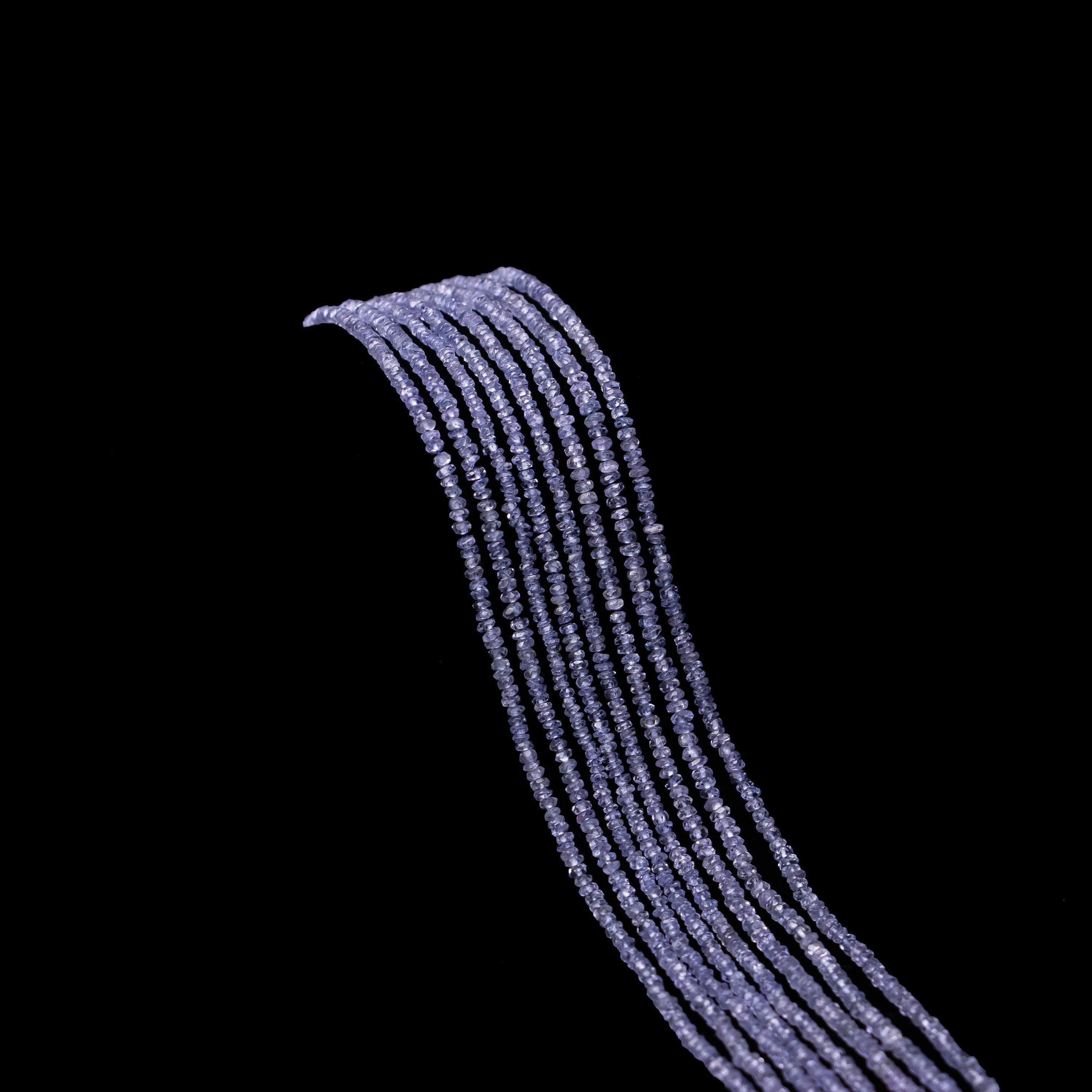 Natural Tanzanite Faceted Beads, Micro Rondelle Beads, AA Tanzanite Tiny Beads, Gemstone Loose Beads, Beads For Jewelry Making, SKU2509