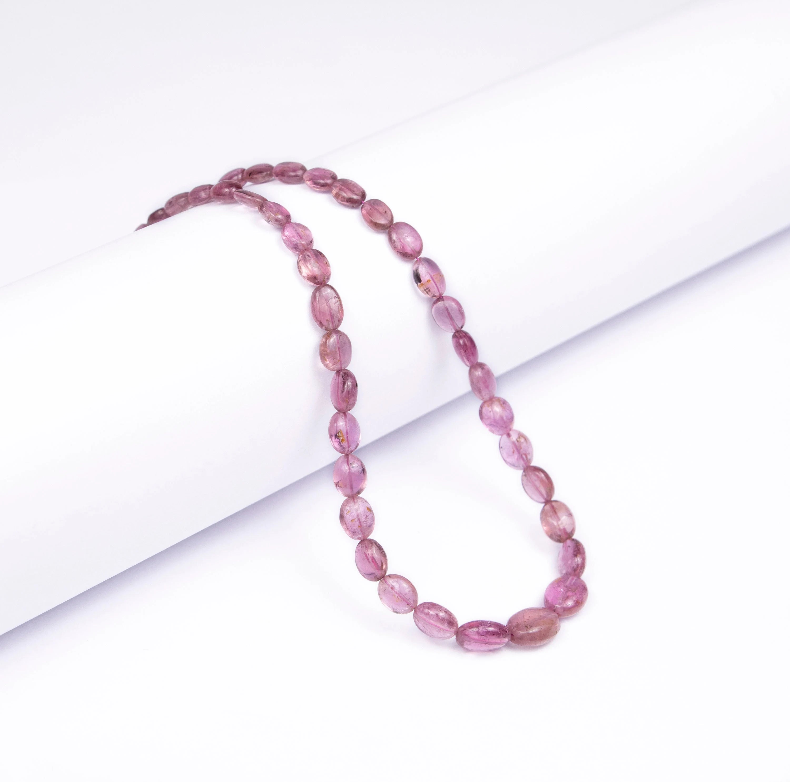 Natural Pink Tourmaline Smooth Oval Beads, AA Quality Tourmaline Gemstone Beads, Unique Handmade Jewelry, SKU2501