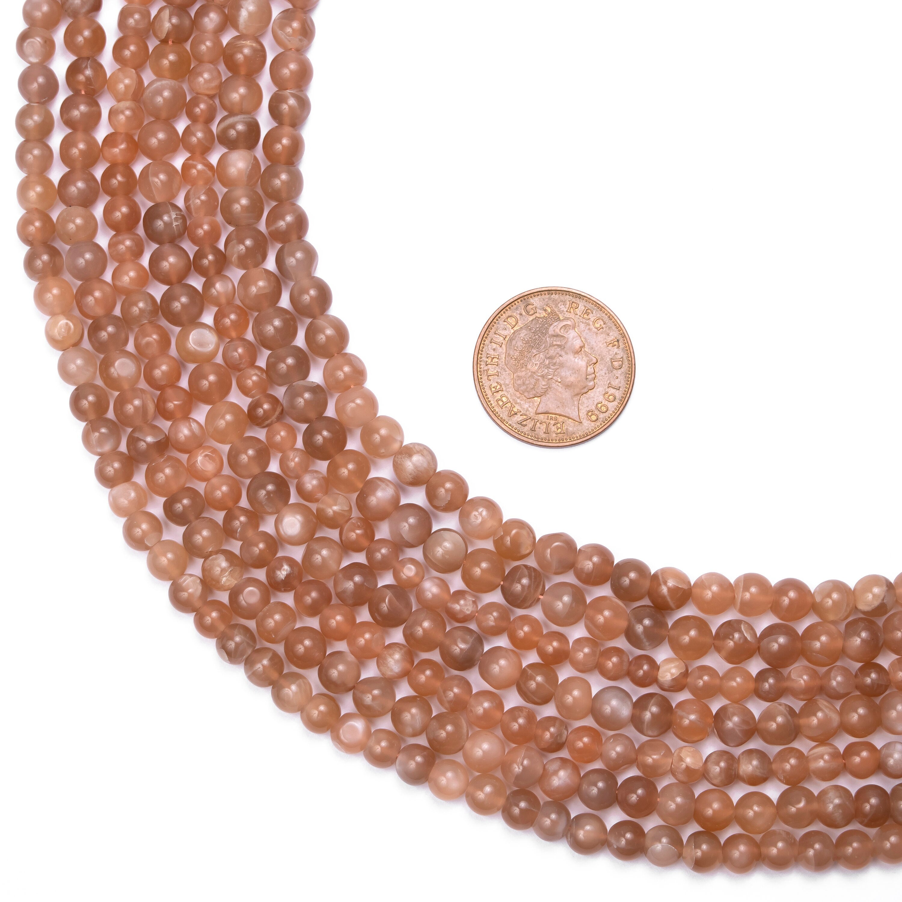 Natural Peach Moonstone Smooth Beads, Moonstone Round Gemstone Beads, Beads For Jewelry Making, Strand Of Beads, Wholesale Beads, SKU2512