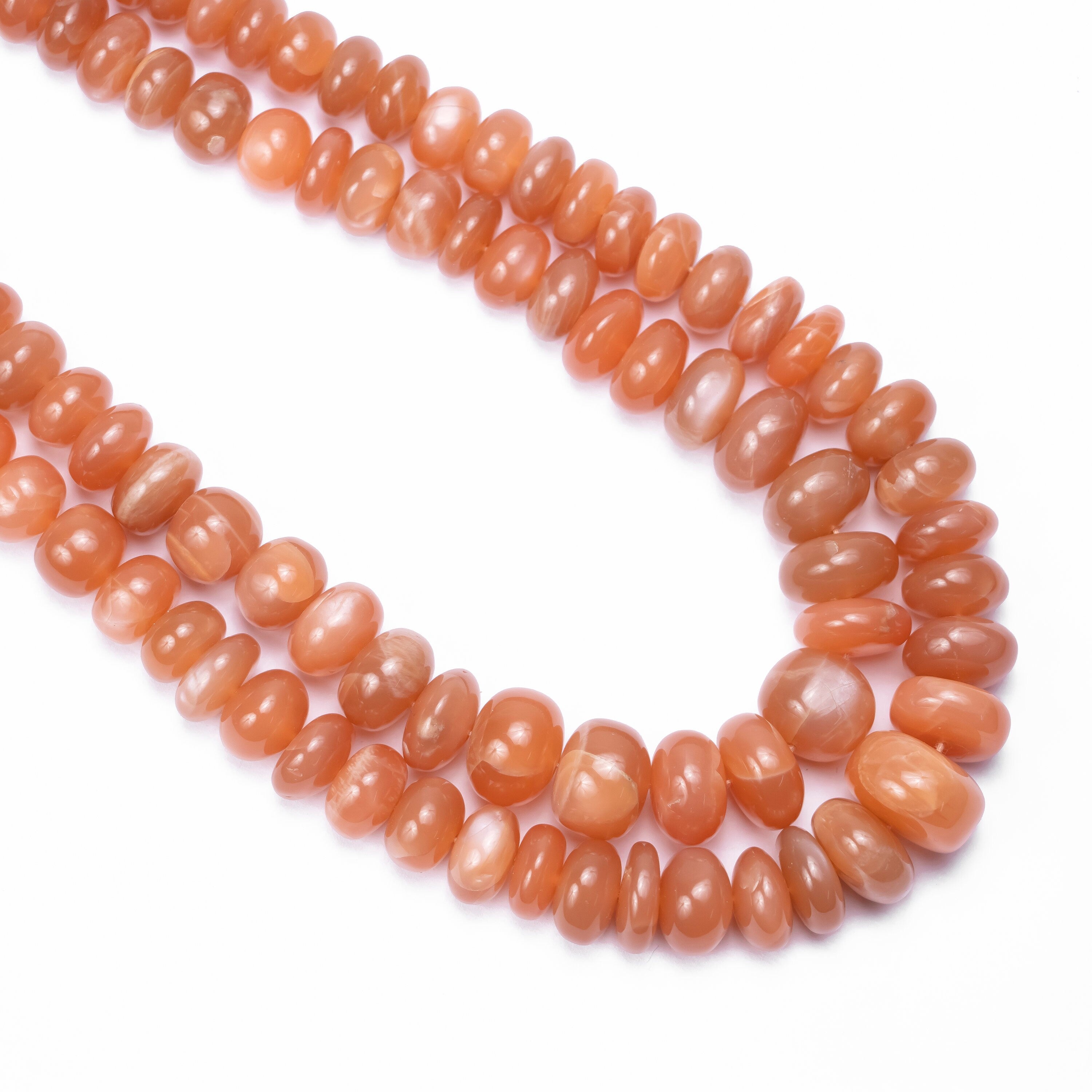 Natural Dark Peach Moonstone Beads, Rondelle Moonstone Beads, 6x16mm Moonstone Beads, Gemstone Loose Beads, Jewelry Making Beads, SKU2511