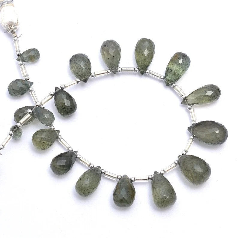 Moss Aquamarine Beads, Faceted Tear Drops Gemstone, Natural Aquamarine Wholesale Beads Supplier