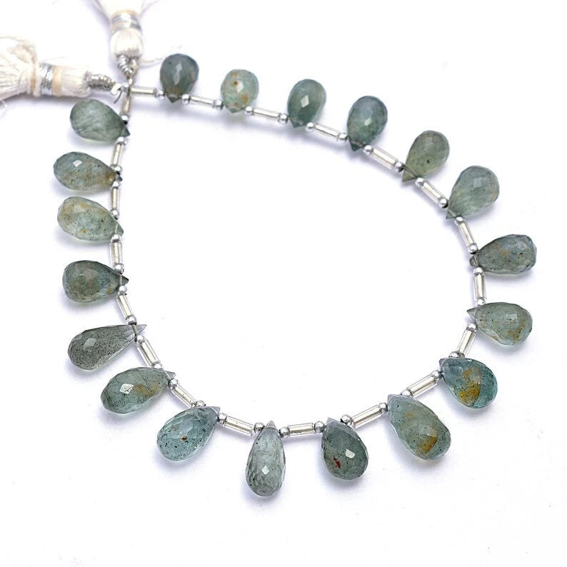 Moss Aquamarine Beads, Faceted Tear Drops Gemstone, Natural Aquamarine Wholesale Beads Supplier
