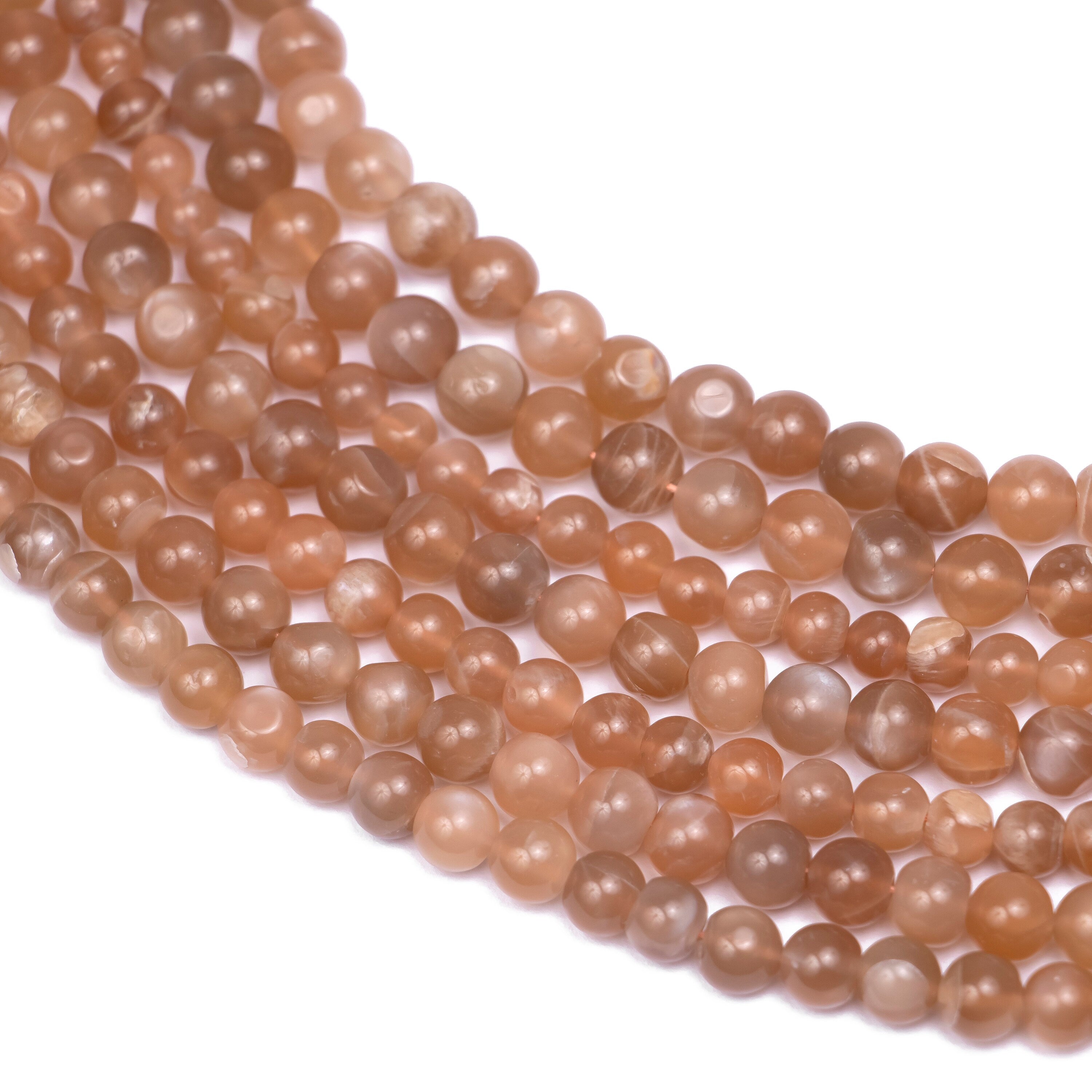Natural Peach Moonstone Smooth Beads, Moonstone Round Gemstone Beads, Beads For Jewelry Making, Strand Of Beads, Wholesale Beads, SKU2512