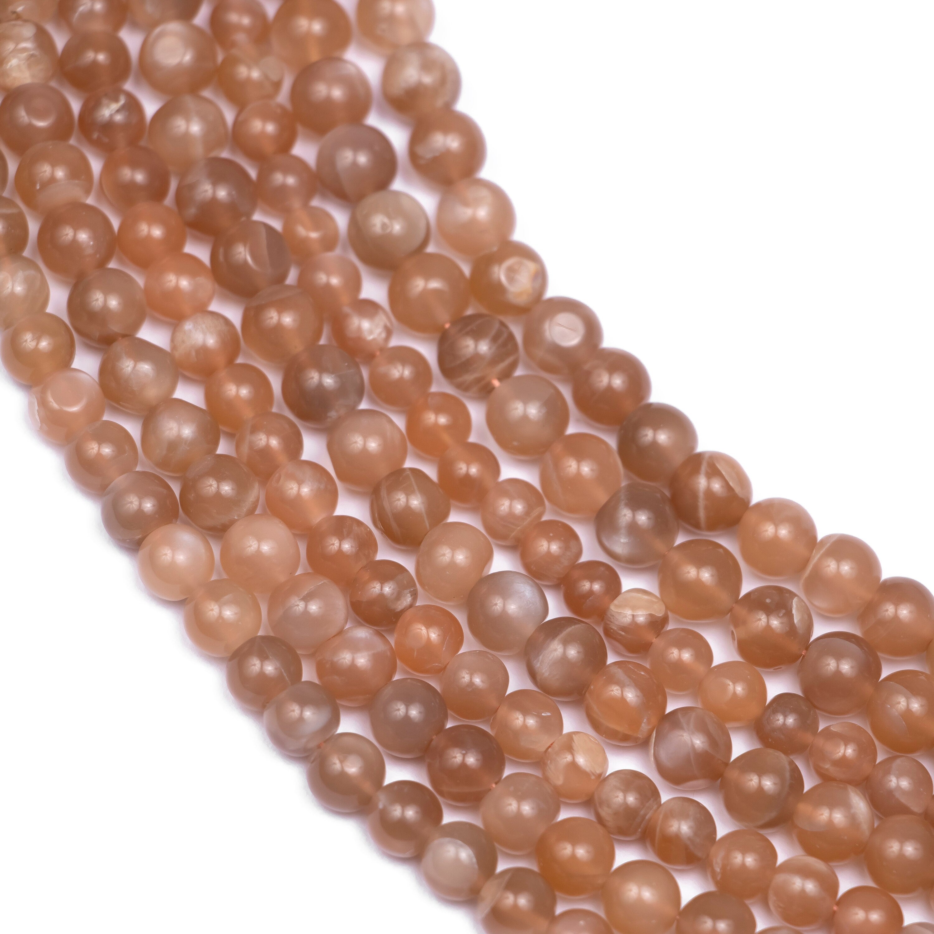 Natural Peach Moonstone Smooth Beads, Moonstone Round Gemstone Beads, Beads For Jewelry Making, Strand Of Beads, Wholesale Beads, SKU2512