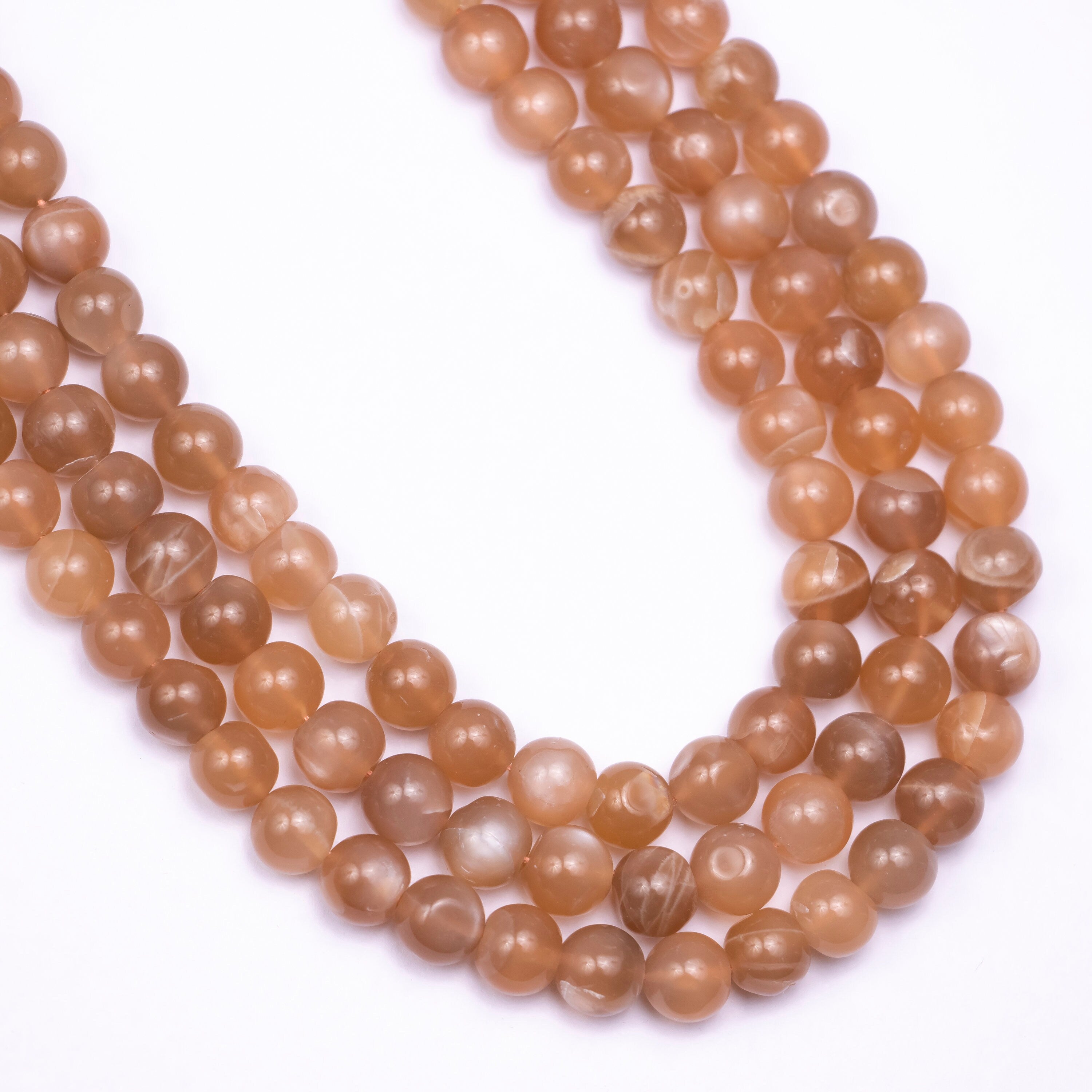 Natural Peach Moonstone Smooth Beads, Moonstone Round Gemstone Beads, Beads For Jewelry Making, Strand Of Beads, Wholesale Beads, SKU2512