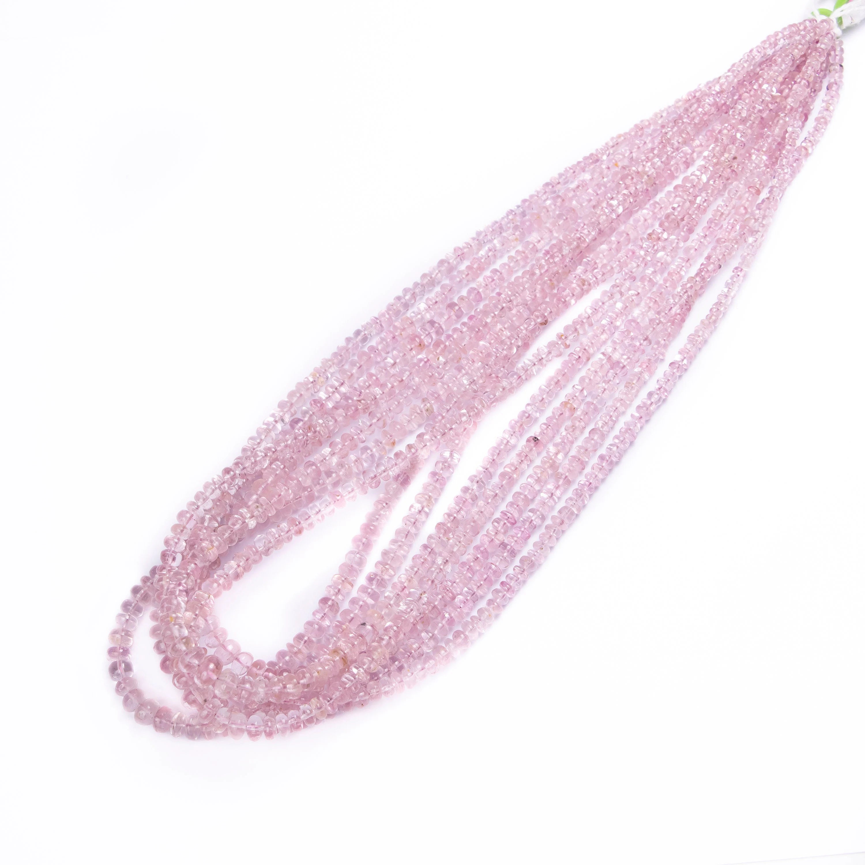 AA Quality Pink Tourmaline Smooth Rondelle Beads, Natural Tourmaline Beads, SKU2494