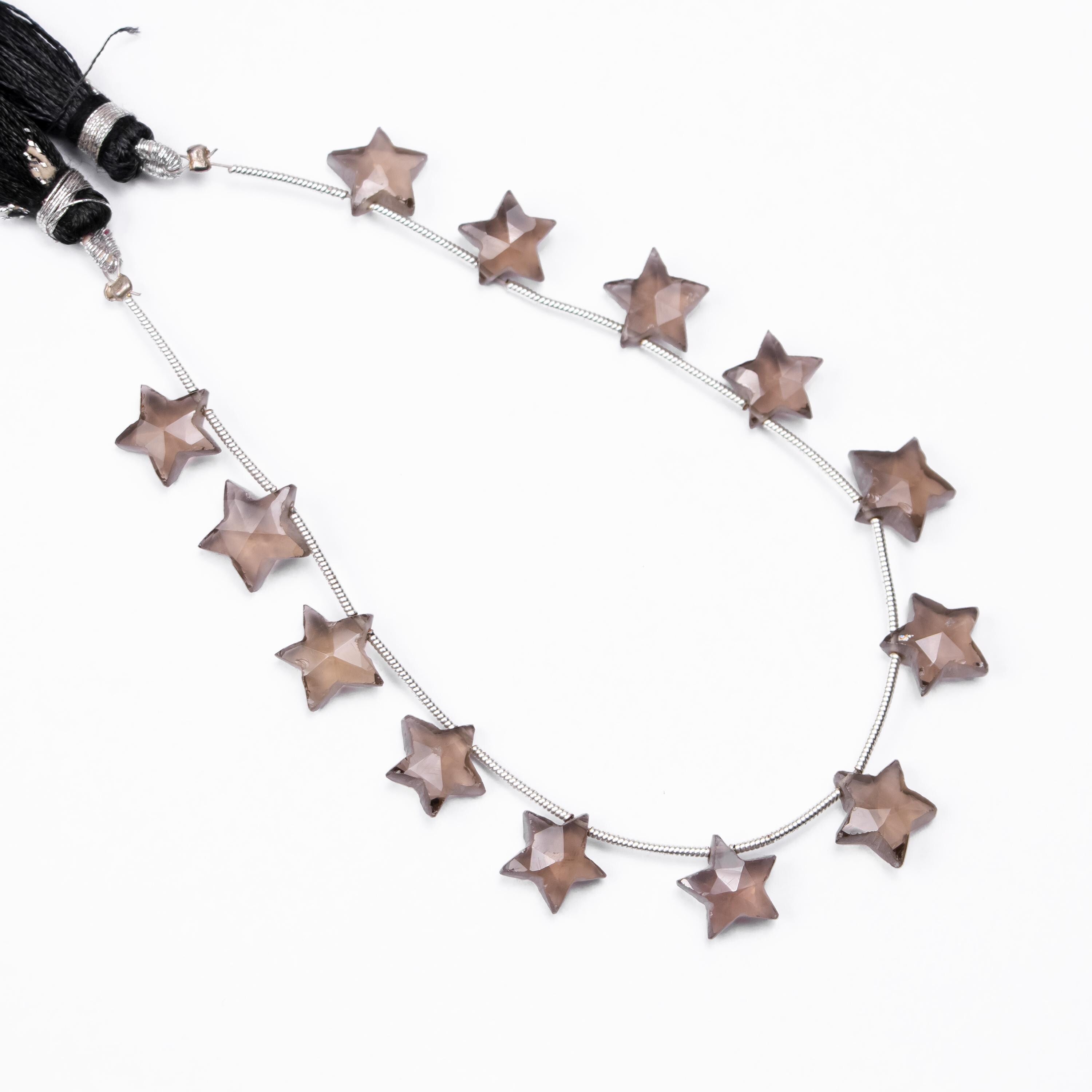 Brown Smoky Quartz Faceted Stars Beads, 9 To 10 mm, Quartz DIY Jewelry Beads, (SKU431)