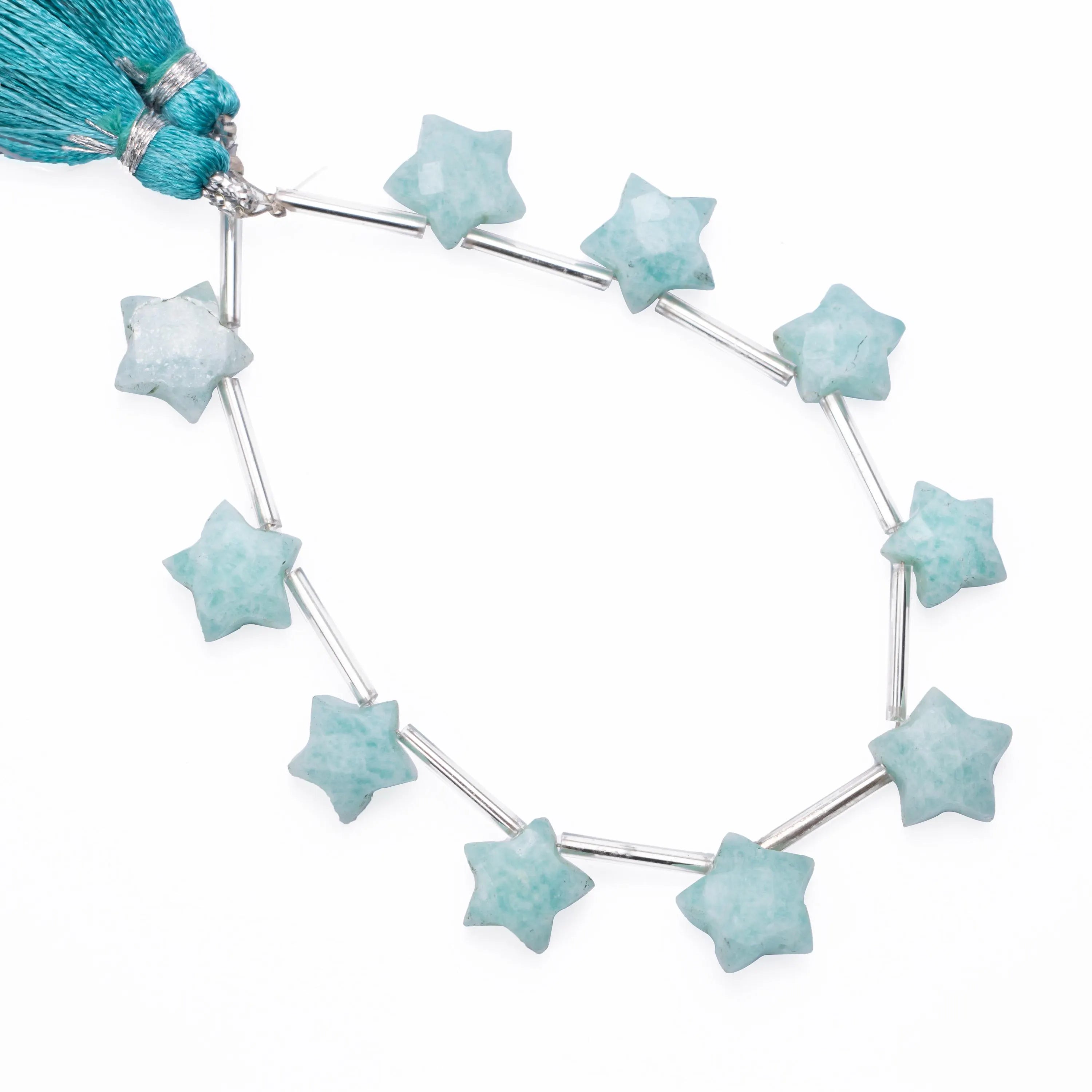 Natural Amazonite Faceted Stars Shape Beads, 8 Inch Strand, (SKU550)