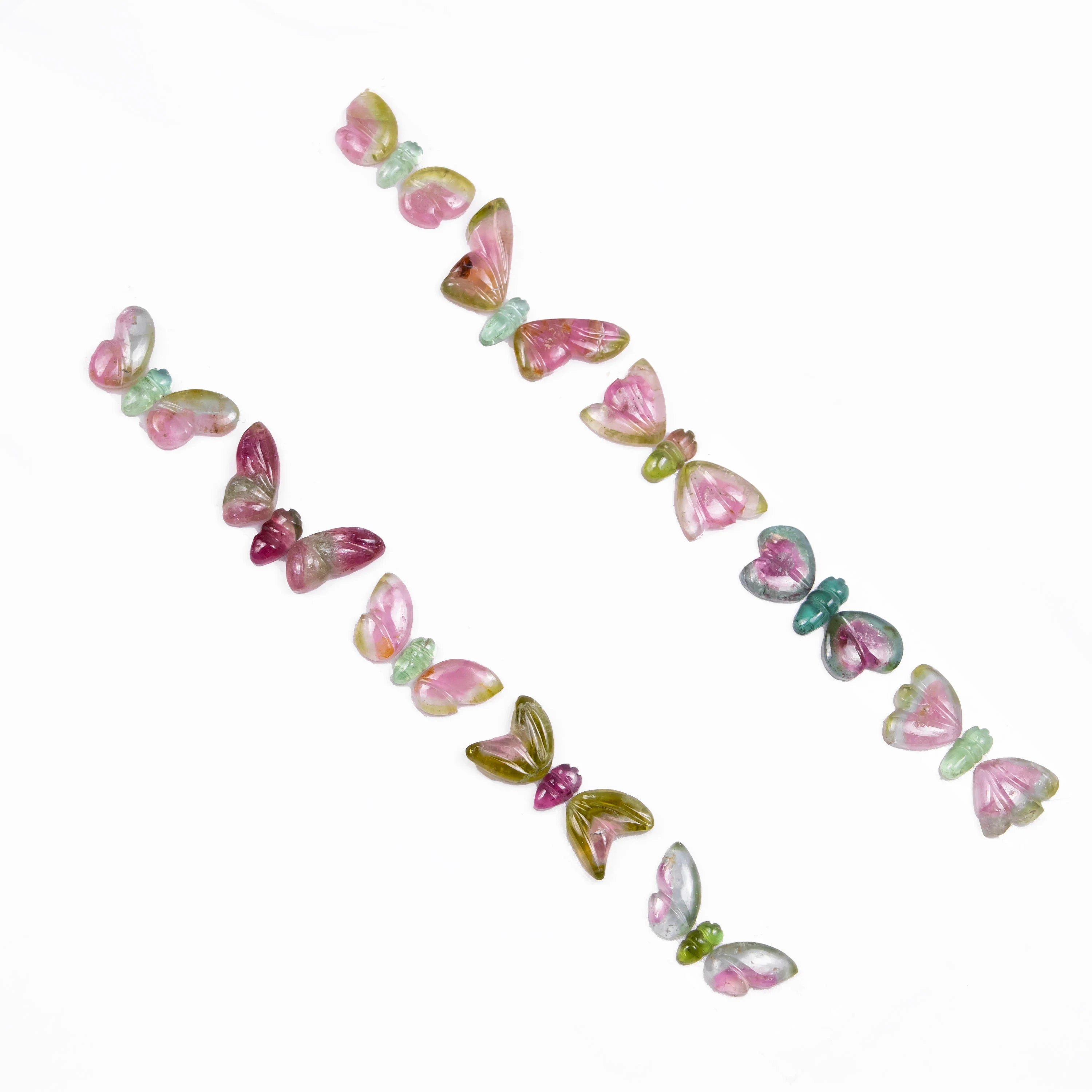 Exclusive Multi Tourmaline Butterfly Carving, Tourmaline Butterfly Pair, Carved Butterfly Carving, Carving Gemstone for Jewelry Making, SKU2515