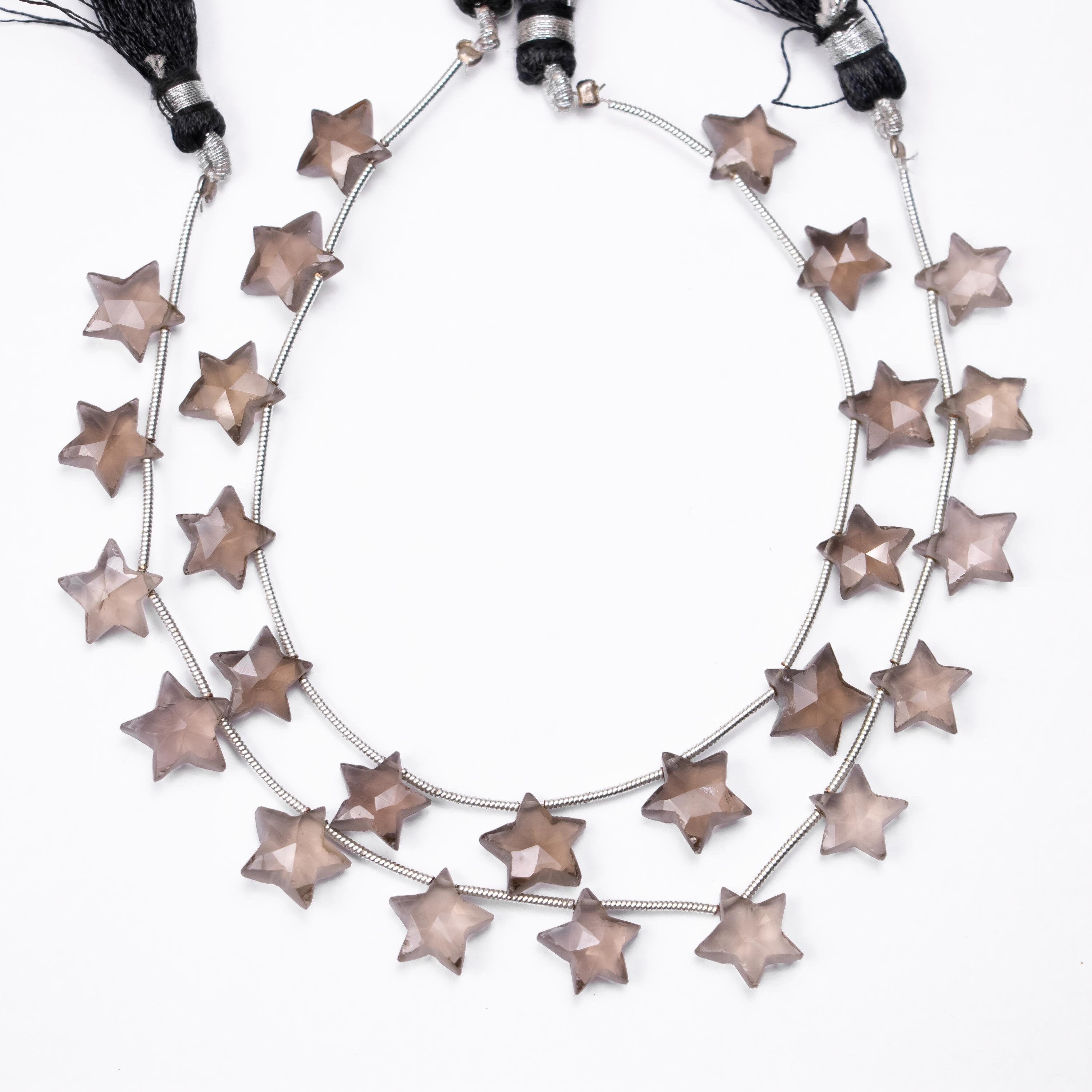 Brown Smoky Quartz Faceted Stars Beads, 9 To 10 mm, Quartz DIY Jewelry Beads, (SKU431)