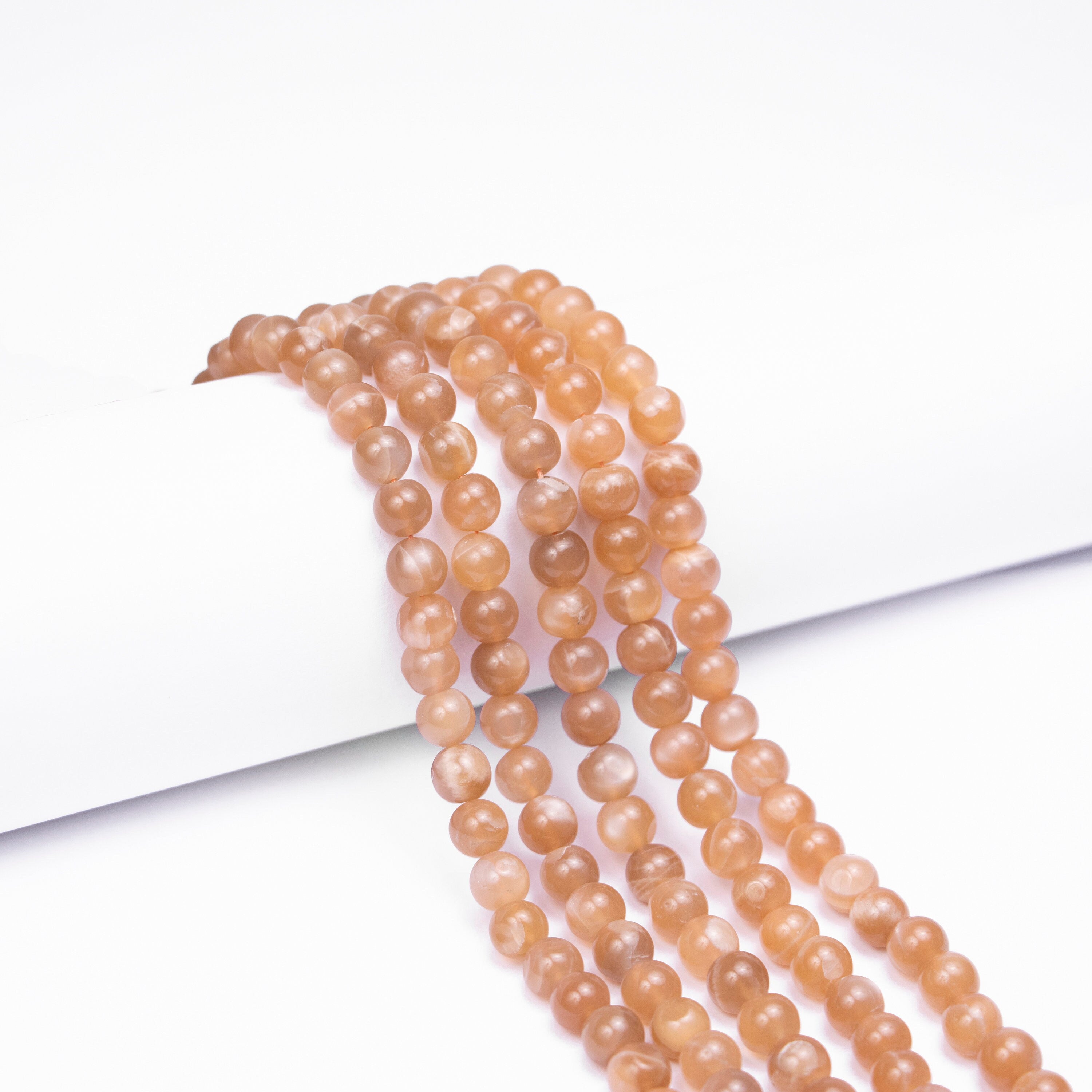 Natural Peach Moonstone Smooth Beads, Moonstone Round Gemstone Beads, Beads For Jewelry Making, Strand Of Beads, Wholesale Beads, SKU2512